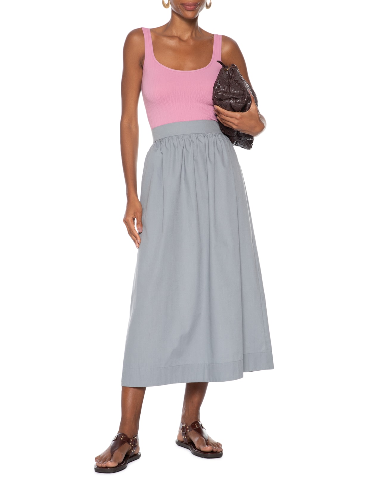 Regata Feminina Poliamida Decote Em U Rosa Basiq