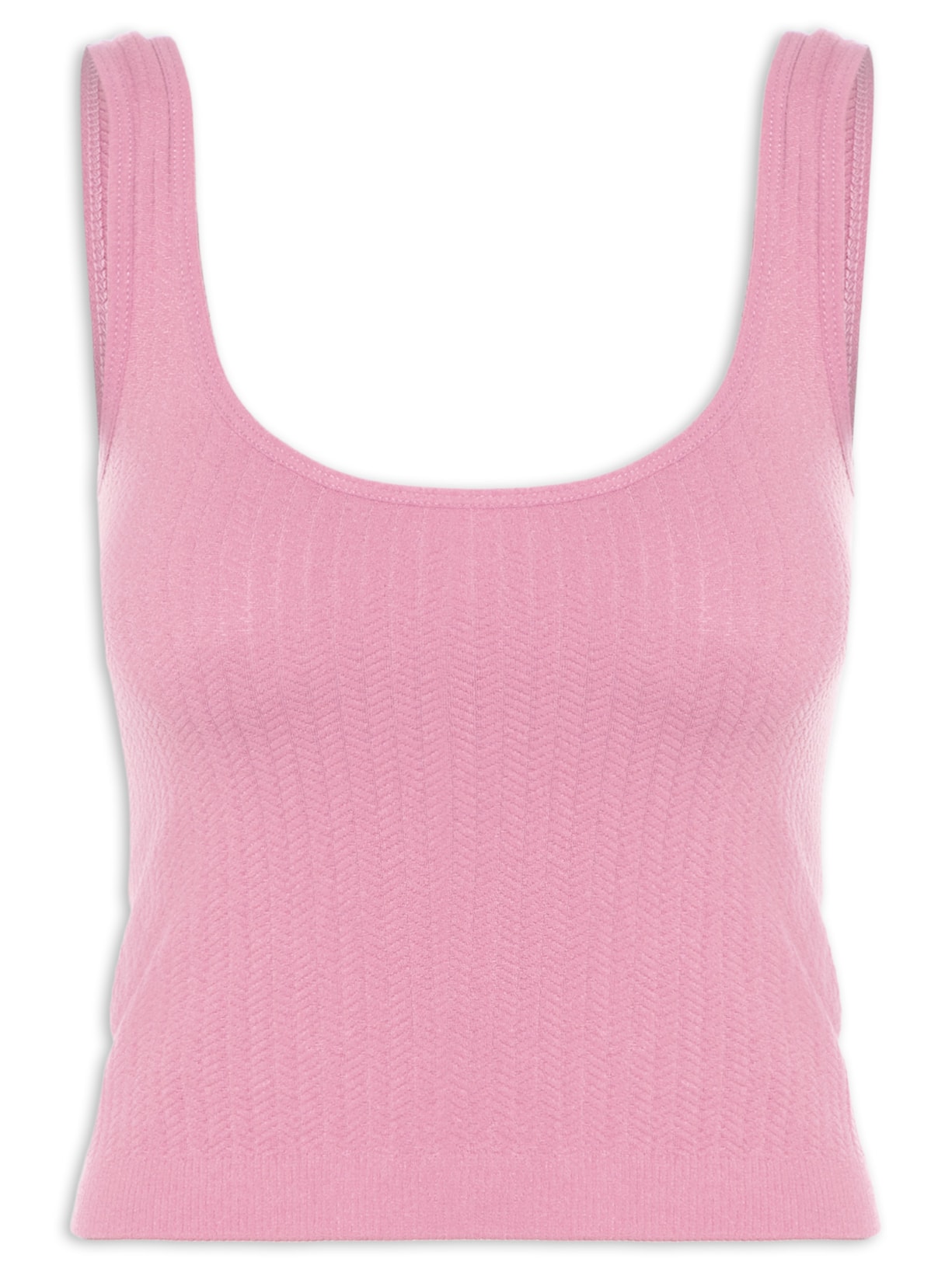 Regata Feminina Poliamida Decote Em U Rosa Basiq