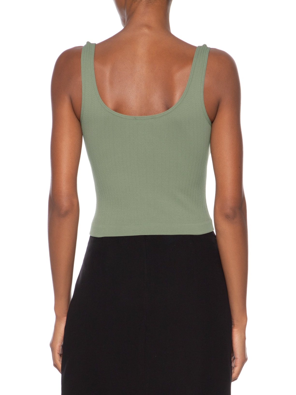 Regata Feminina Poliamida Decote Em U Verde Basiq