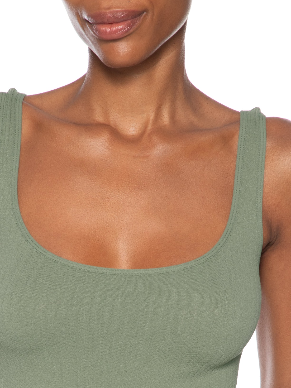 Regata Feminina Poliamida Decote Em U Verde Basiq