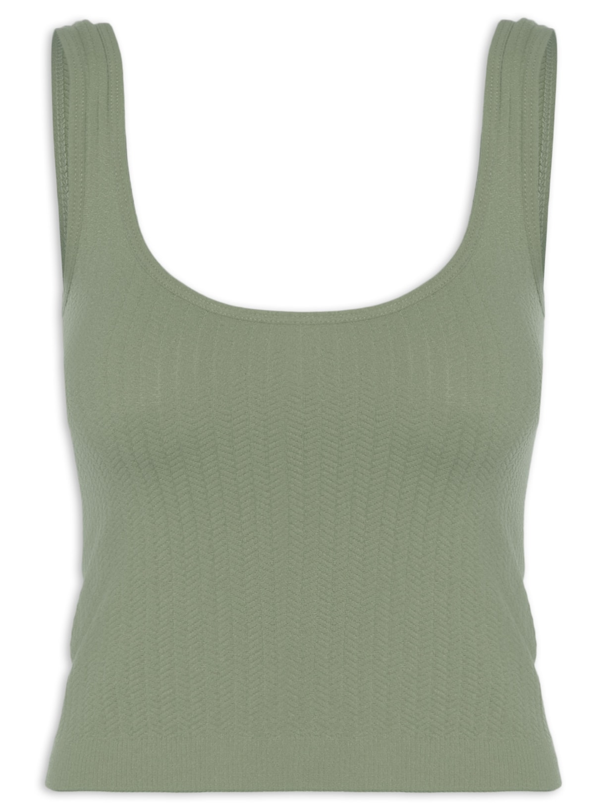 Regata Feminina Poliamida Decote Em U - Verde