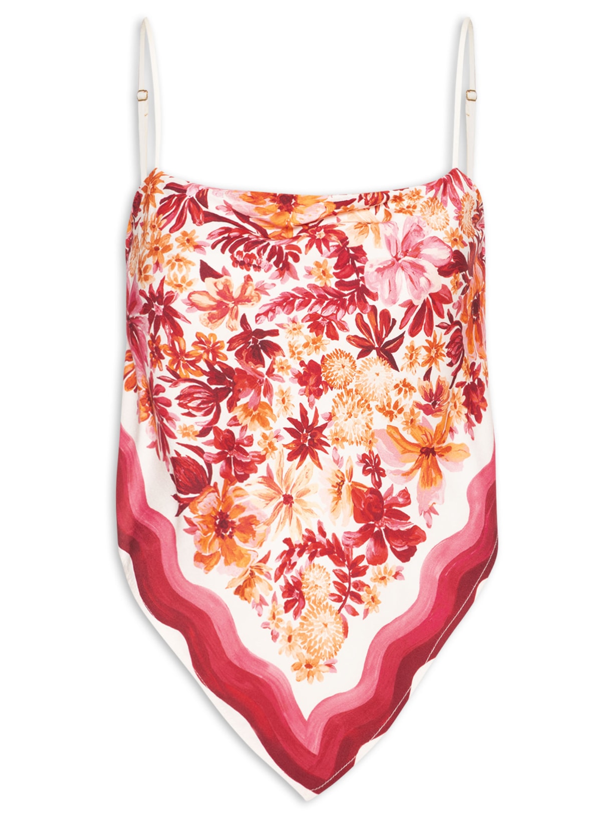 Regata Feminina Ponta Lenço Floraline Vermelho Farm