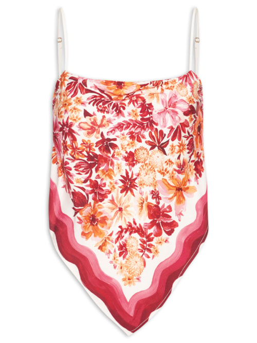 Regata Feminina Ponta Lenço Floraline - Vermelho