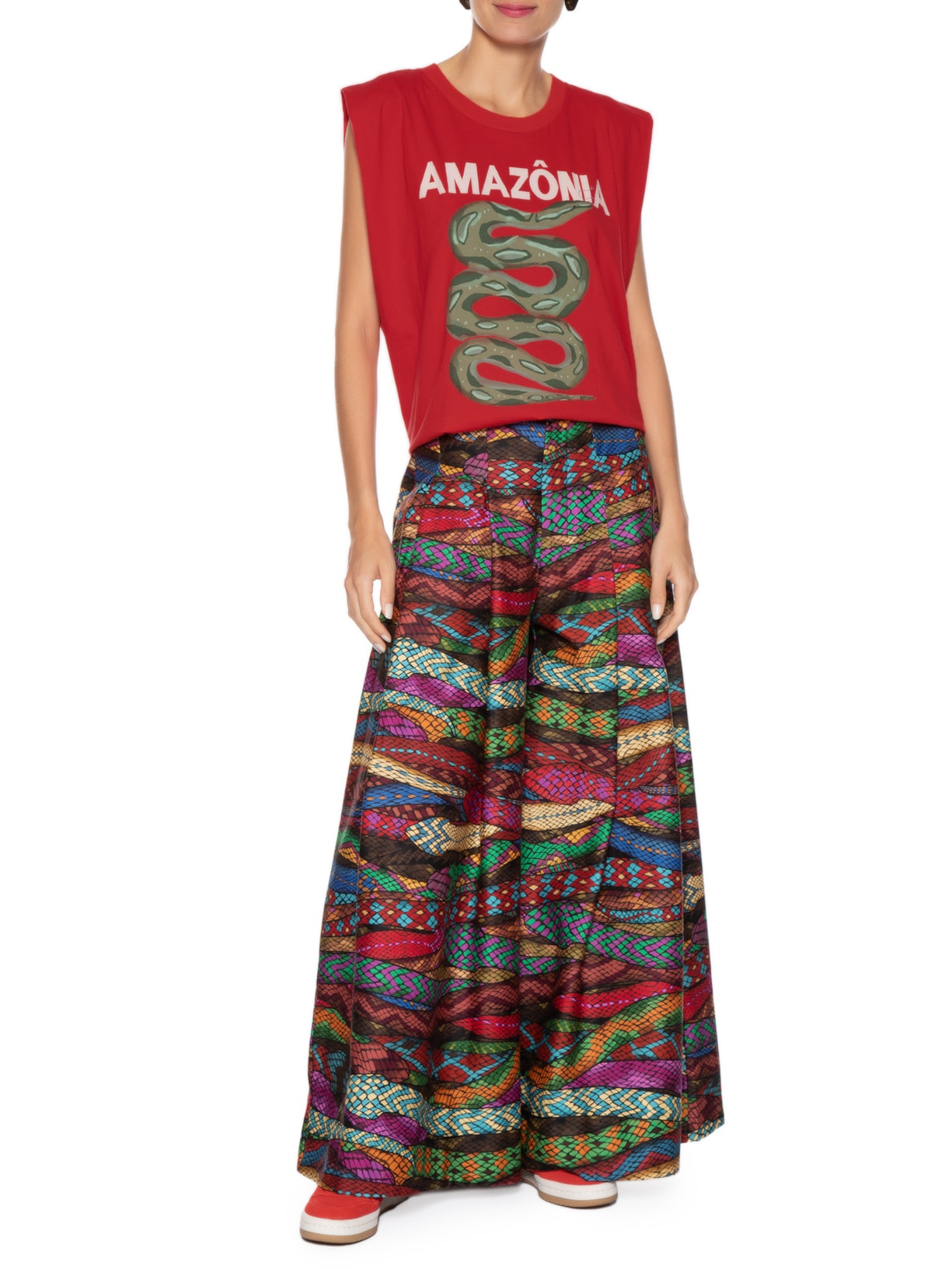 Regata Feminina Quadrada Amazônia Vermelho Farm