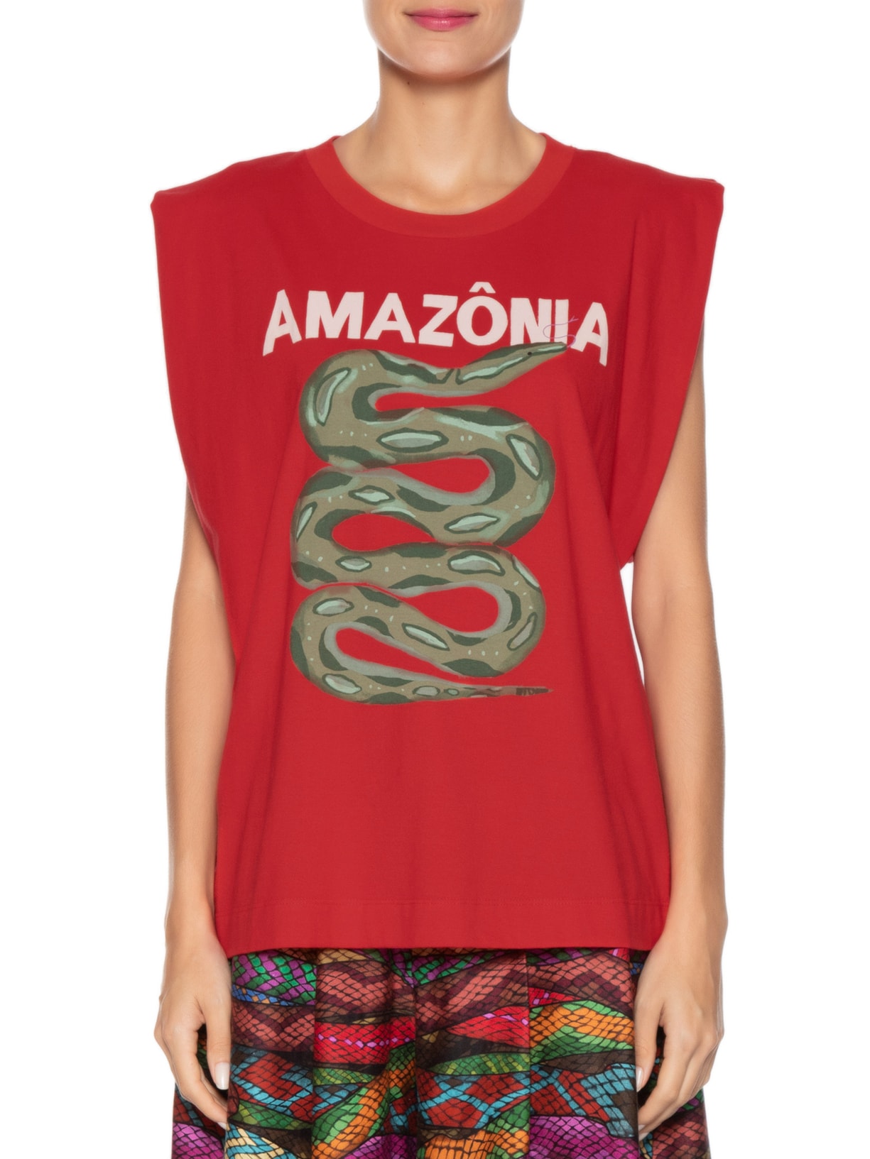 Regata Feminina Quadrada Amazônia Vermelho Farm