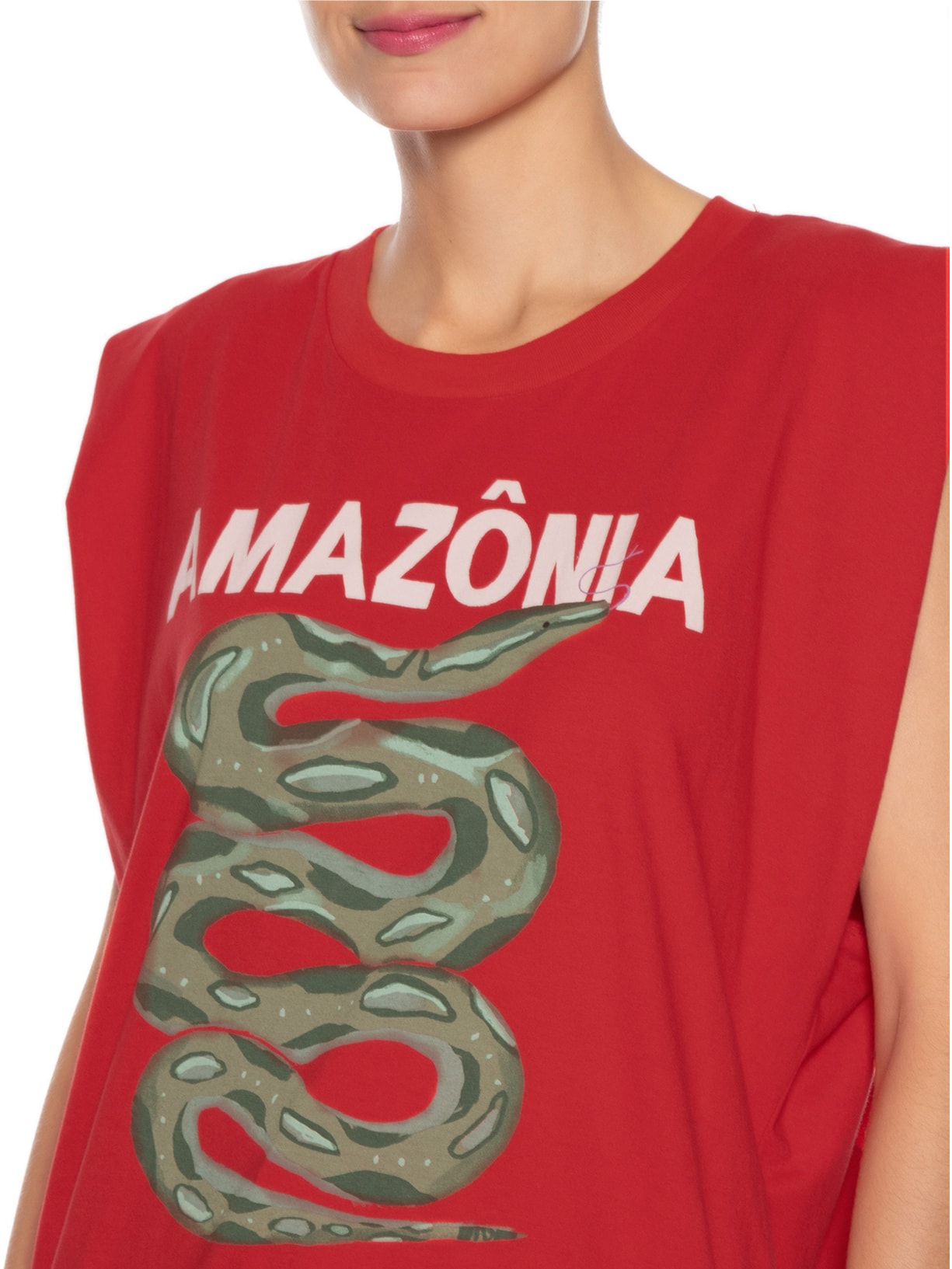 Regata Feminina Quadrada Amazônia Vermelho Farm