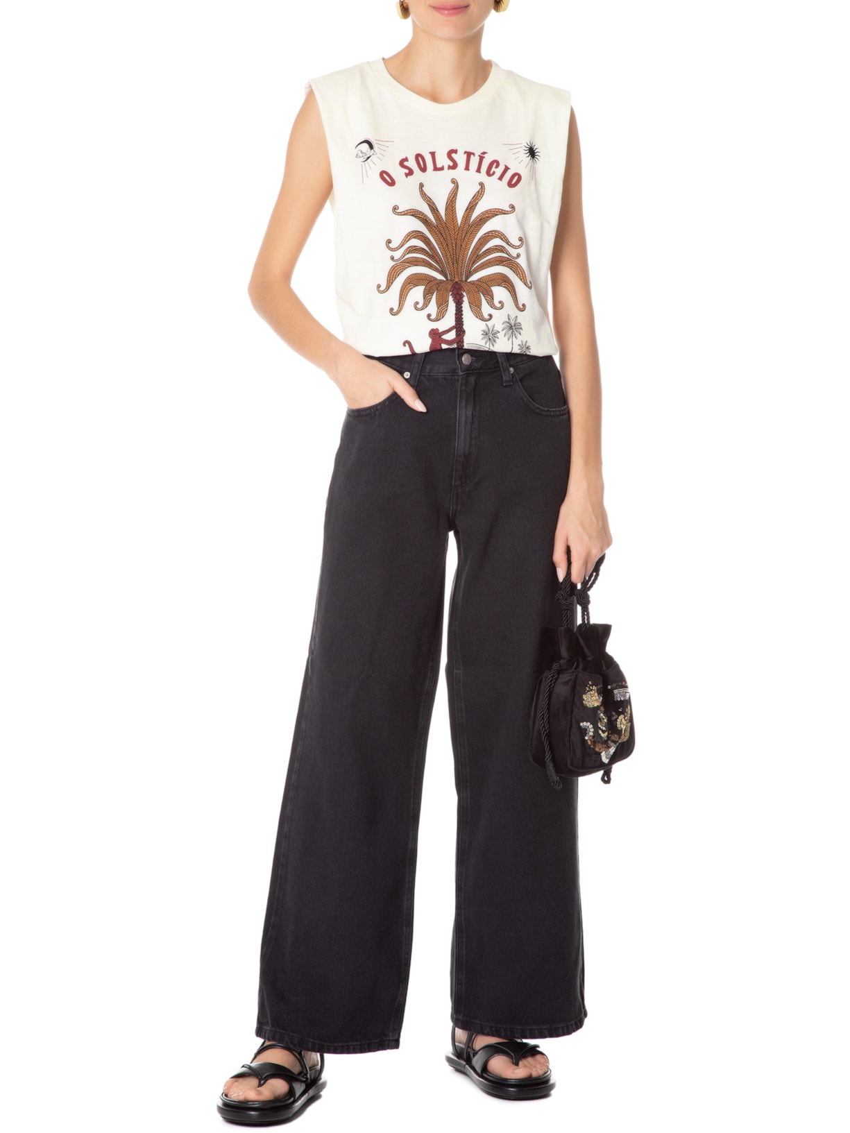 Regata Feminina Quadrada O Solstício Off White Farm