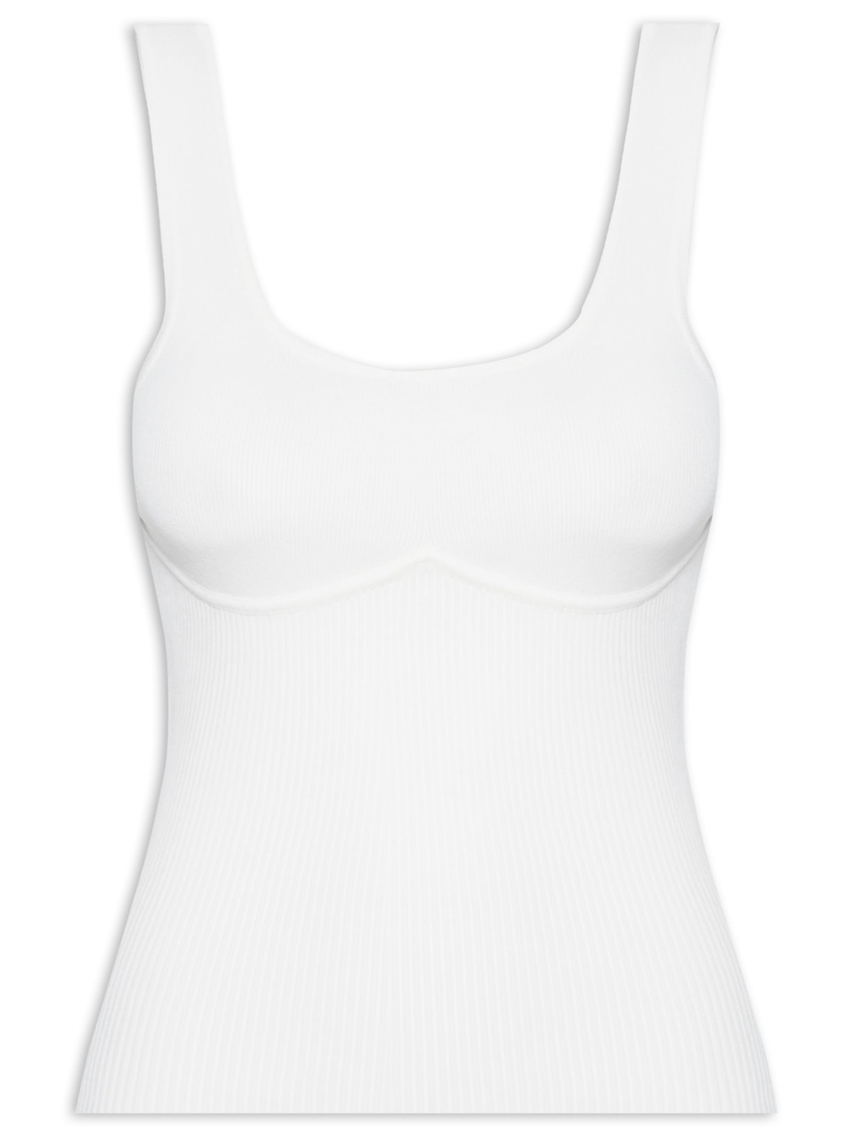 Regata Feminina Recortes Ga Tricot Basic - Off White