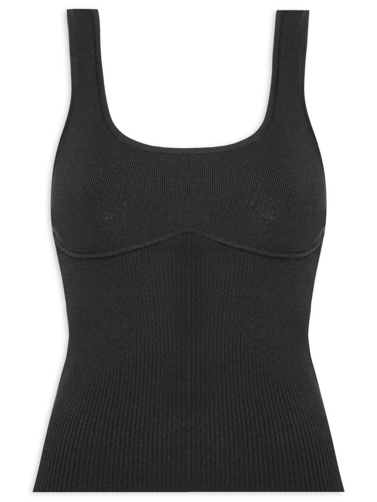 Regata Feminina Recortes Ga Tricot Basic - Preto