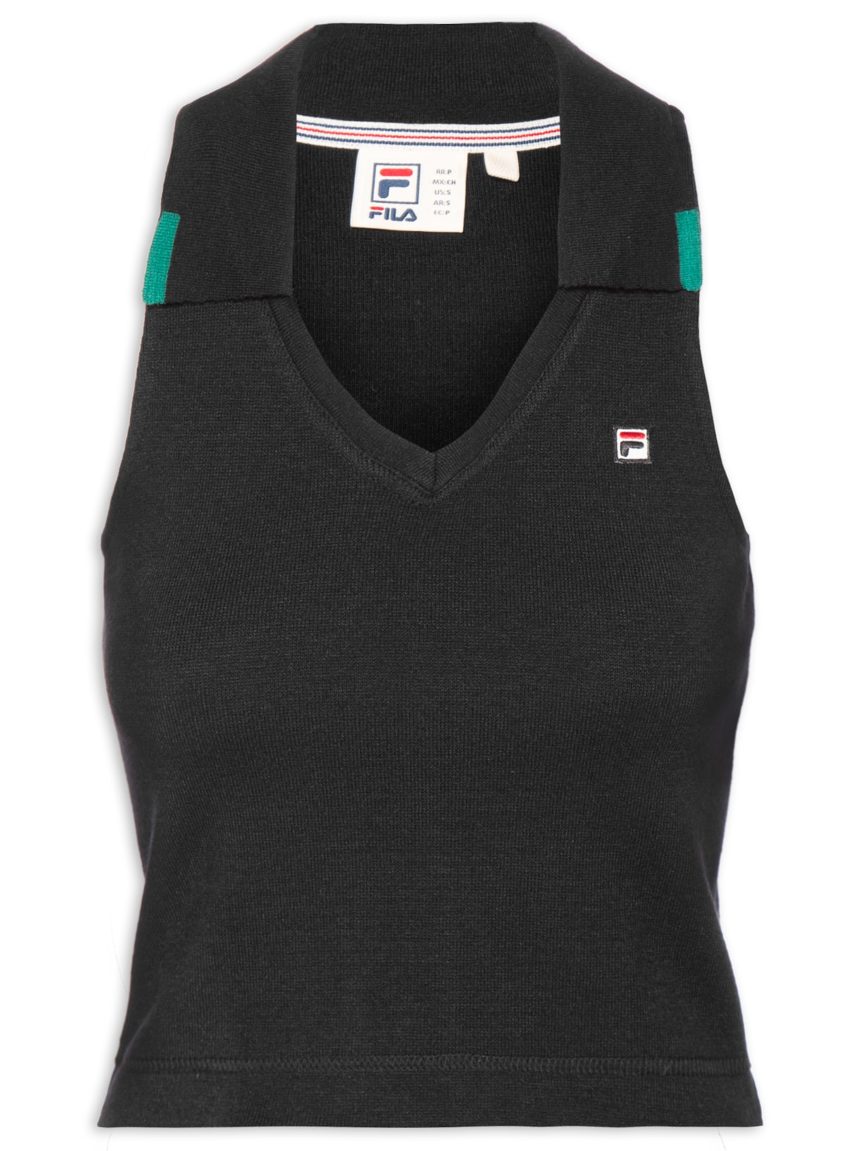 Regata Feminina Regular Tricot Em Sport Club - Preto