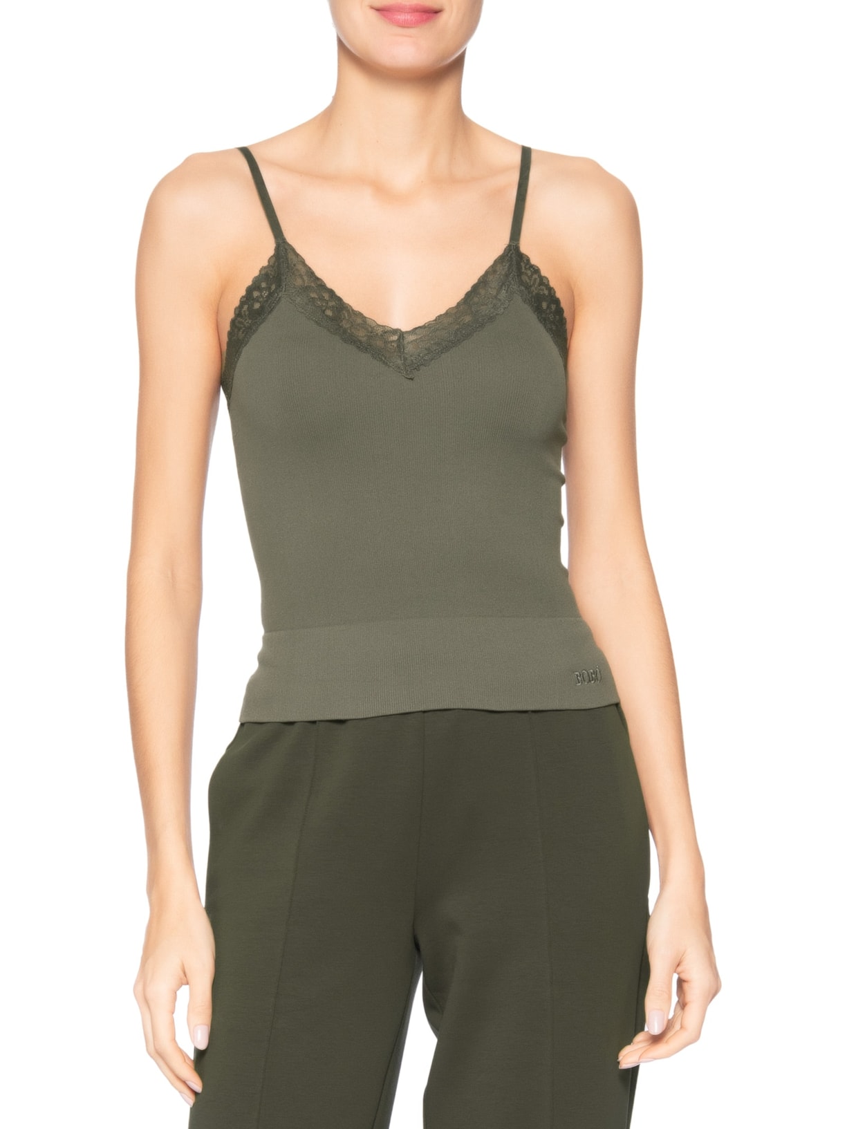 Regata Feminina Renda Alongada Verde Bo.bô