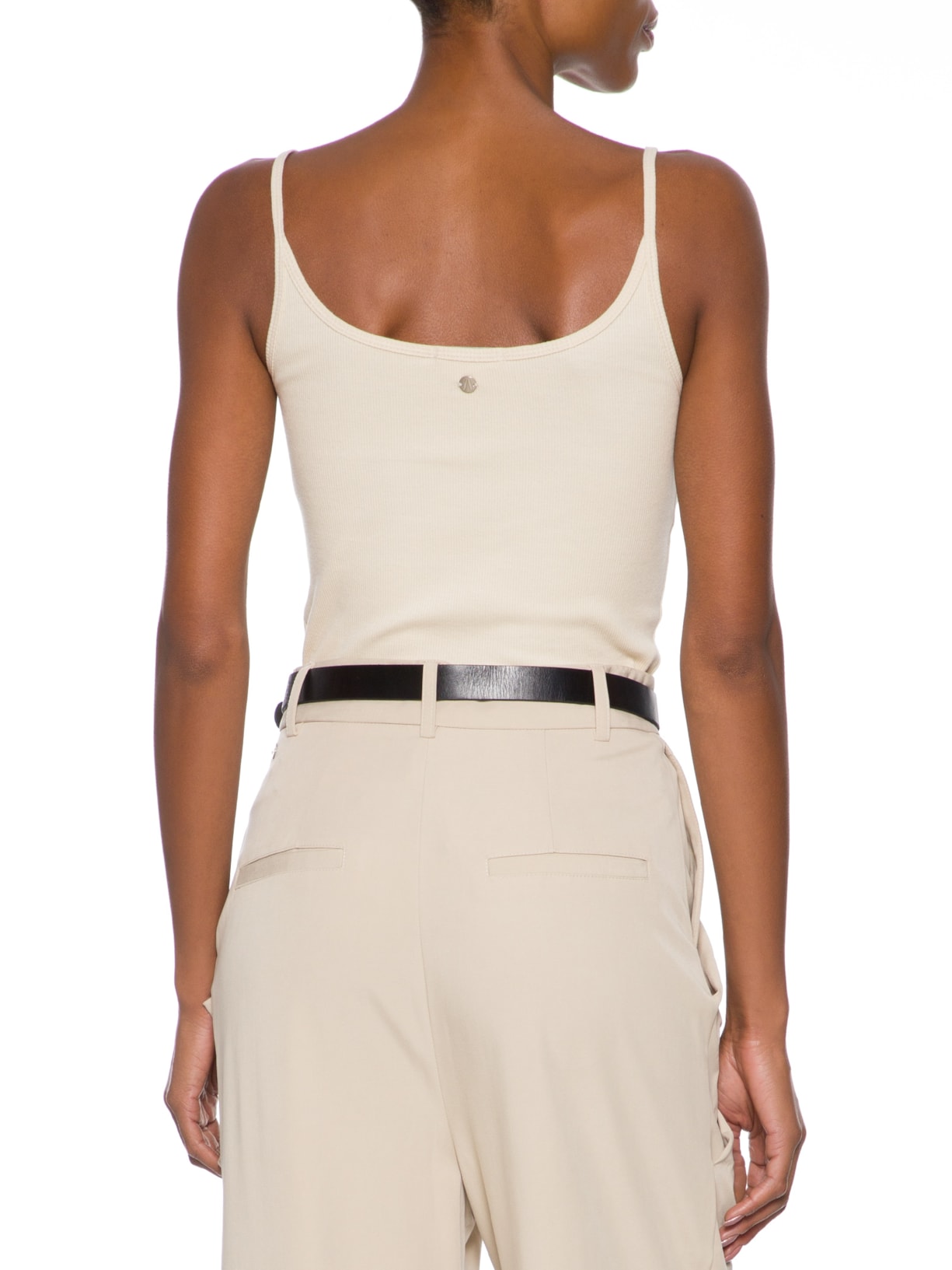  Regata Feminina Rib Basic Alça Bege Animale Jeans