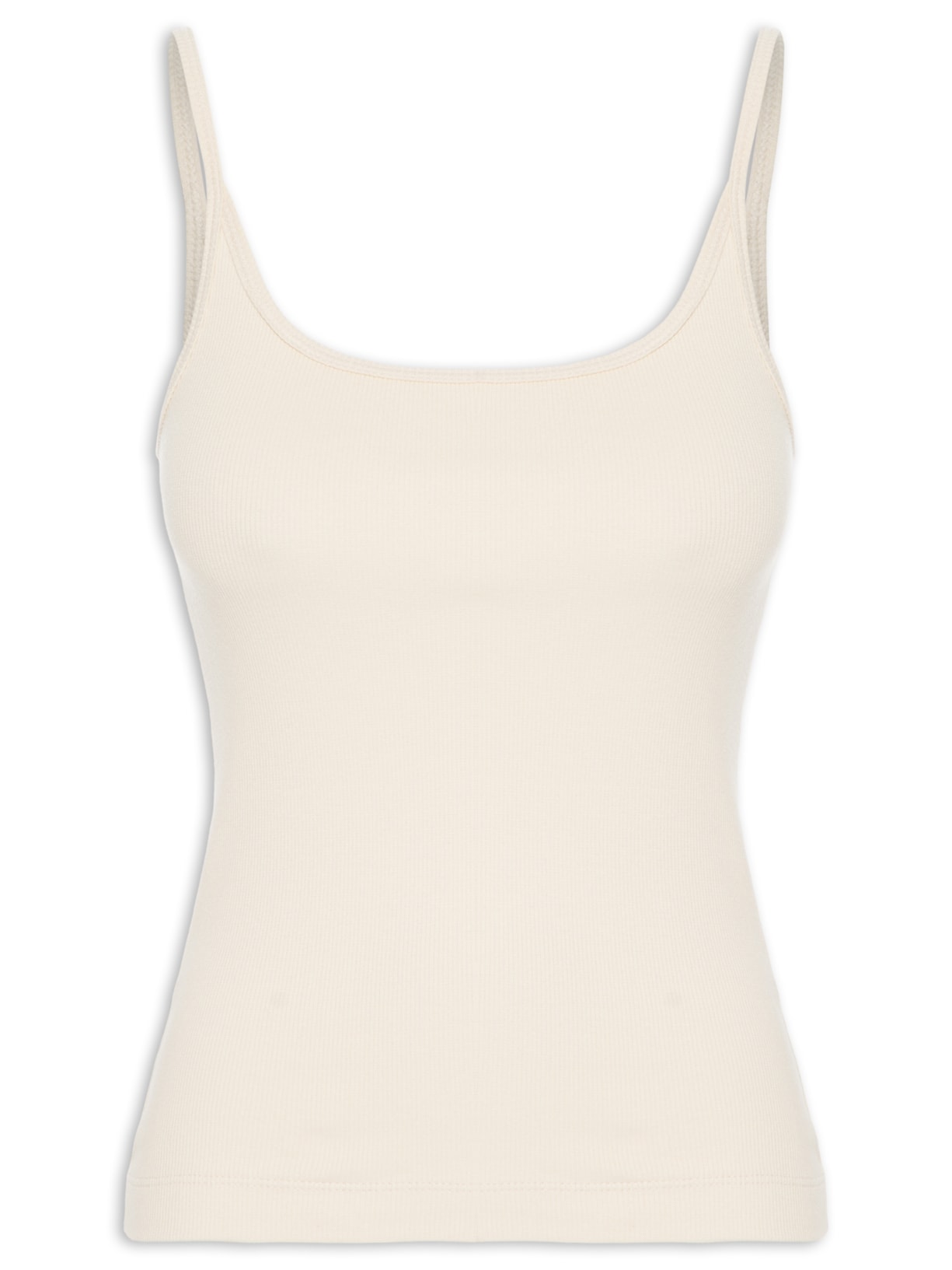 Regata Feminina Rib Basic Alça - Bege