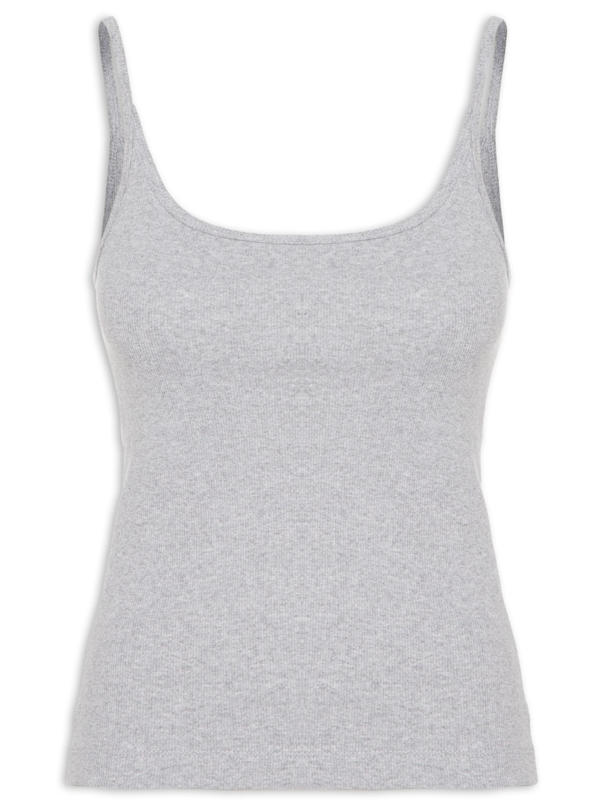 Regata Feminina Rib Basic Alça Cinza Animale Jeans