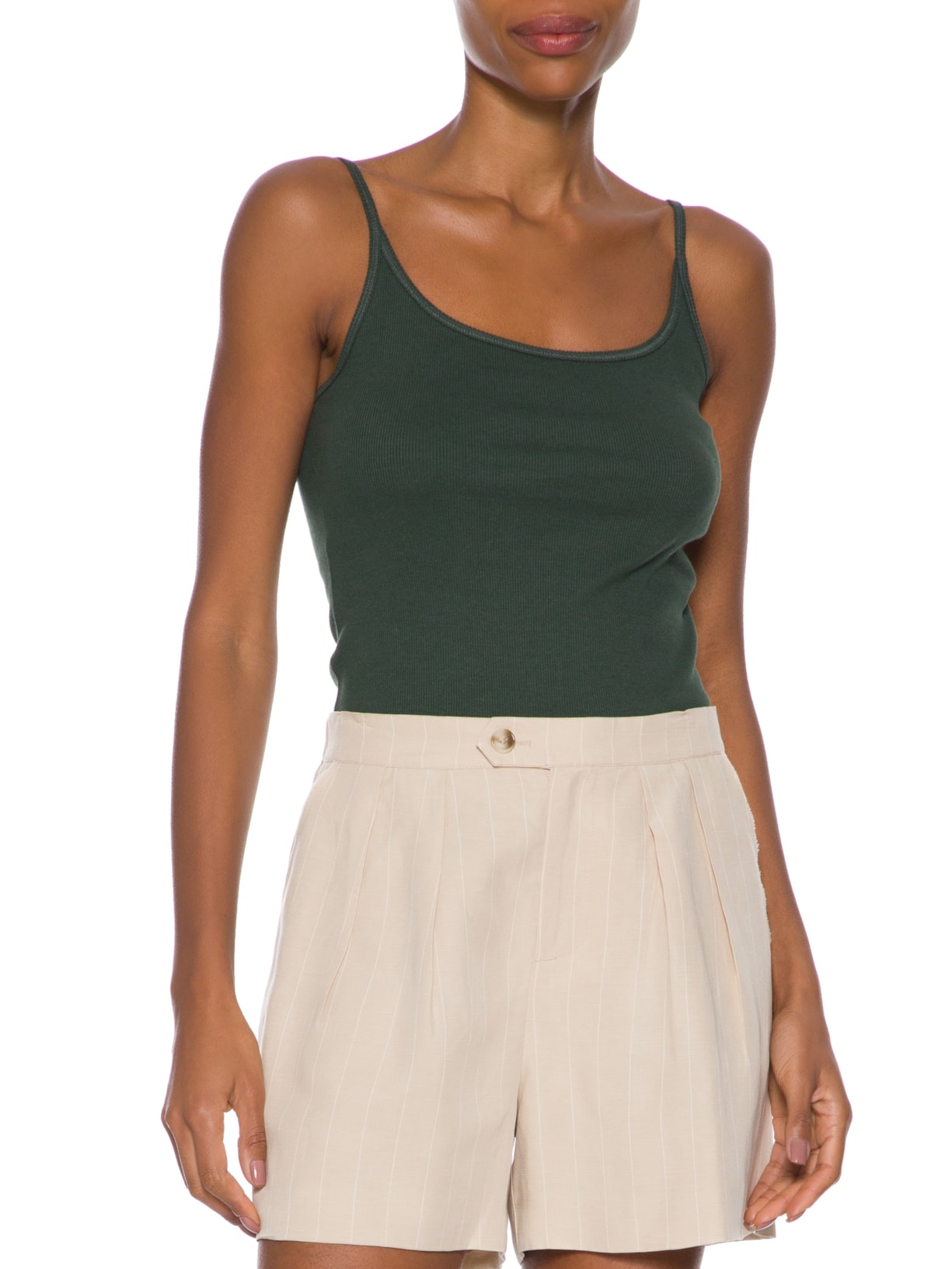  Regata Feminina Rib Basic Alça Verde Animale Jeans