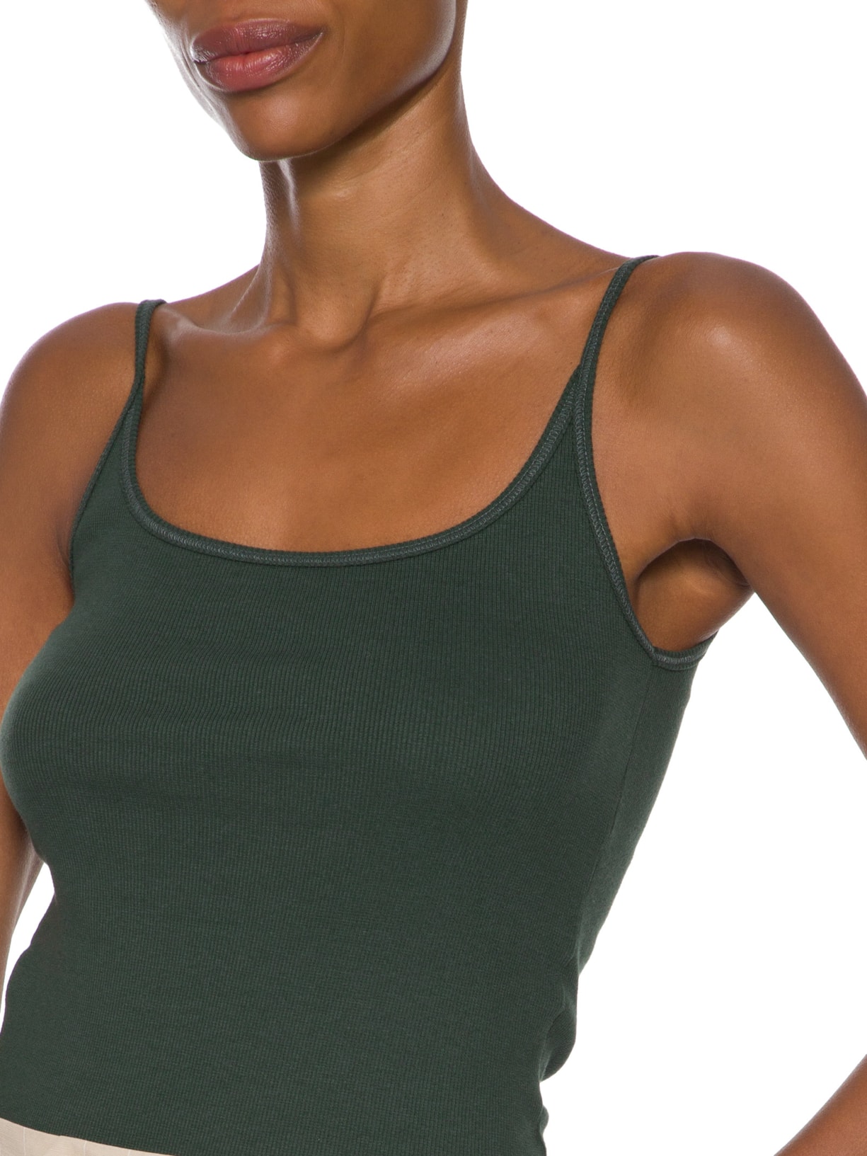  Regata Feminina Rib Basic Alça Verde Animale Jeans