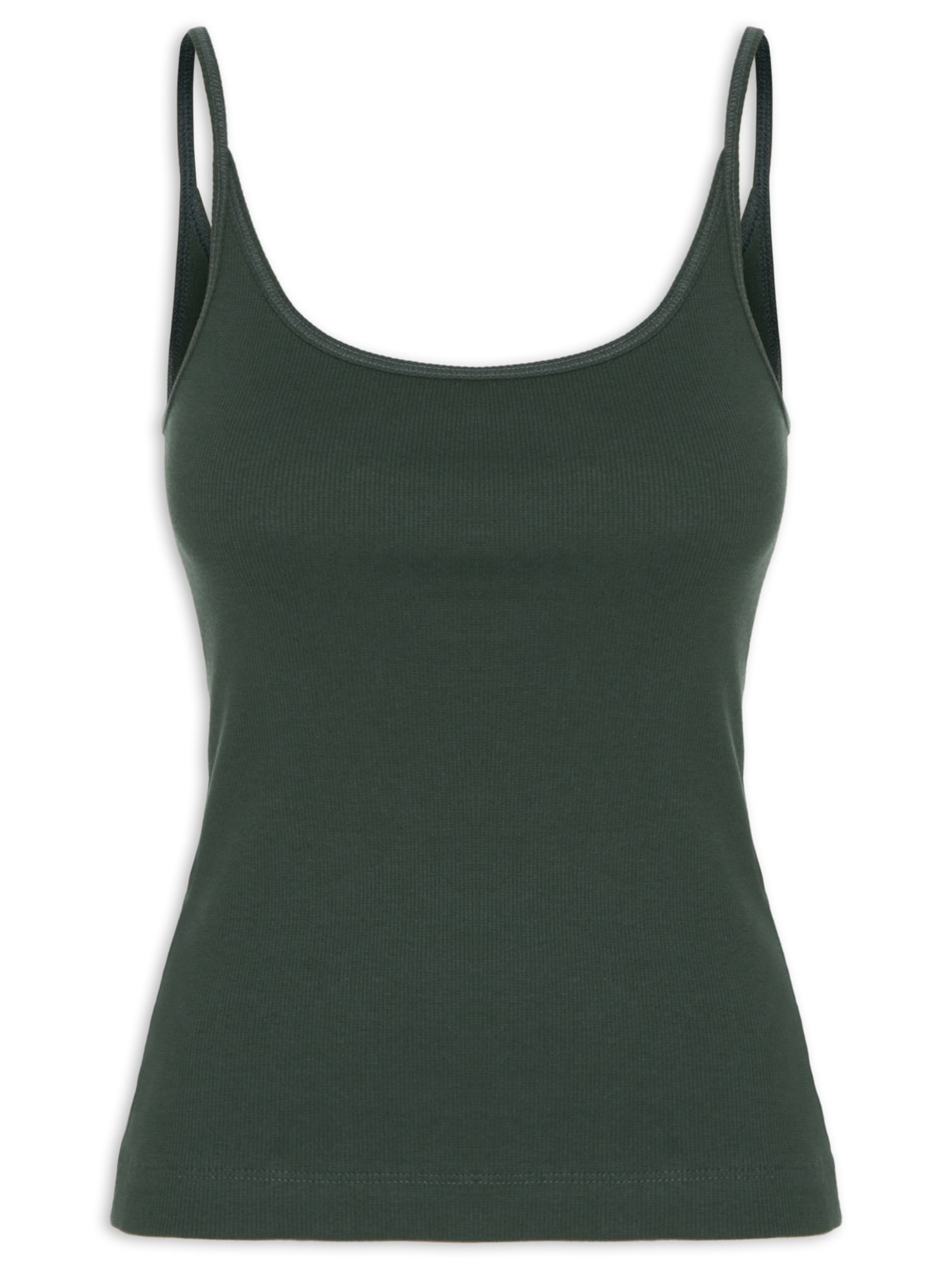 Regata Feminina Rib Basic Alça - Verde