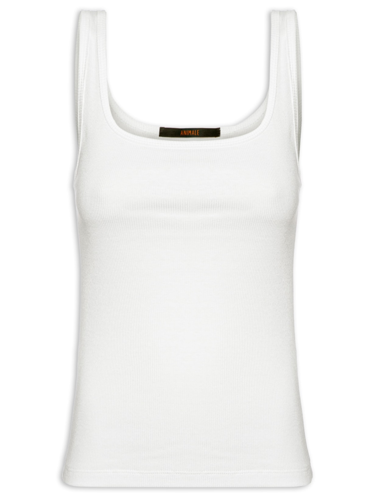 Regata Feminina Rib Basic Decote U - Off White