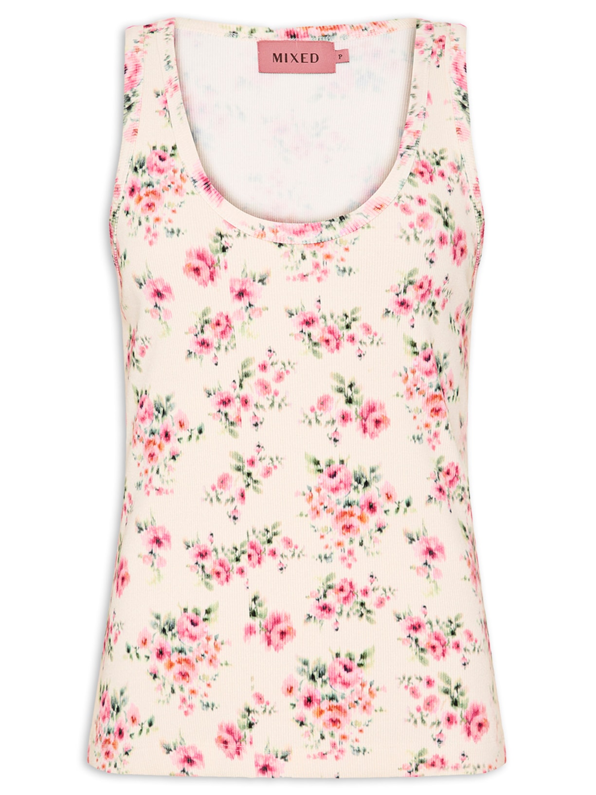 Regata Feminina Rib Blush Garden V27 Rosa Mixed