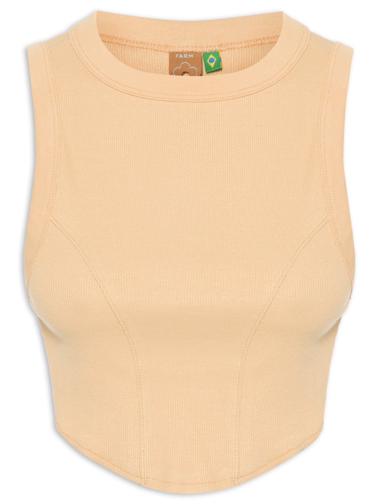 Regata Feminina Rib Pesponto Corselet - Bege