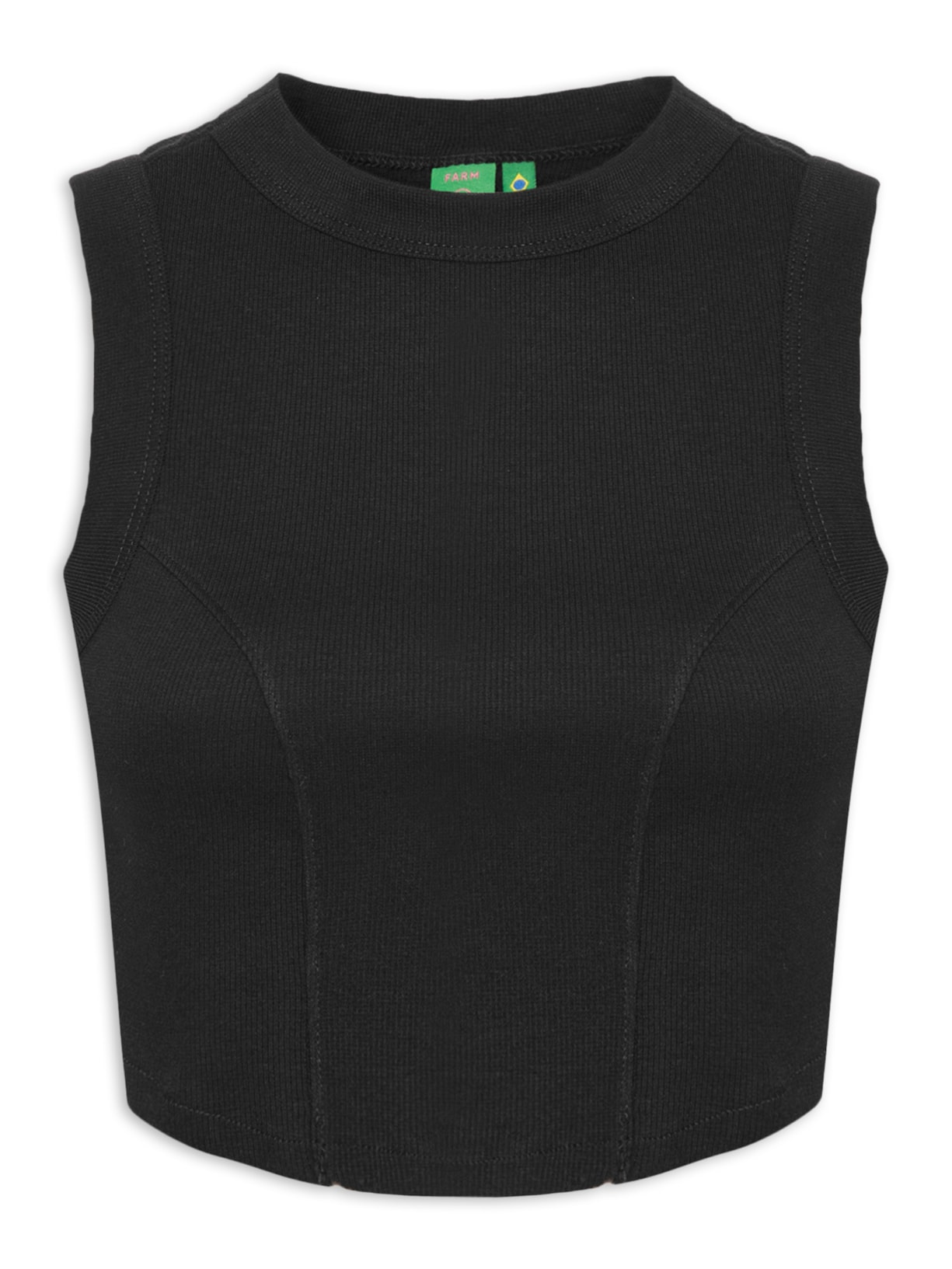 Regata Feminina Rib Pesponto Corselet - Preto
