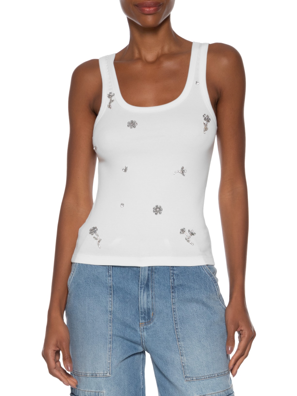 Regata Feminina Rib Vivs Branco Bo.bô