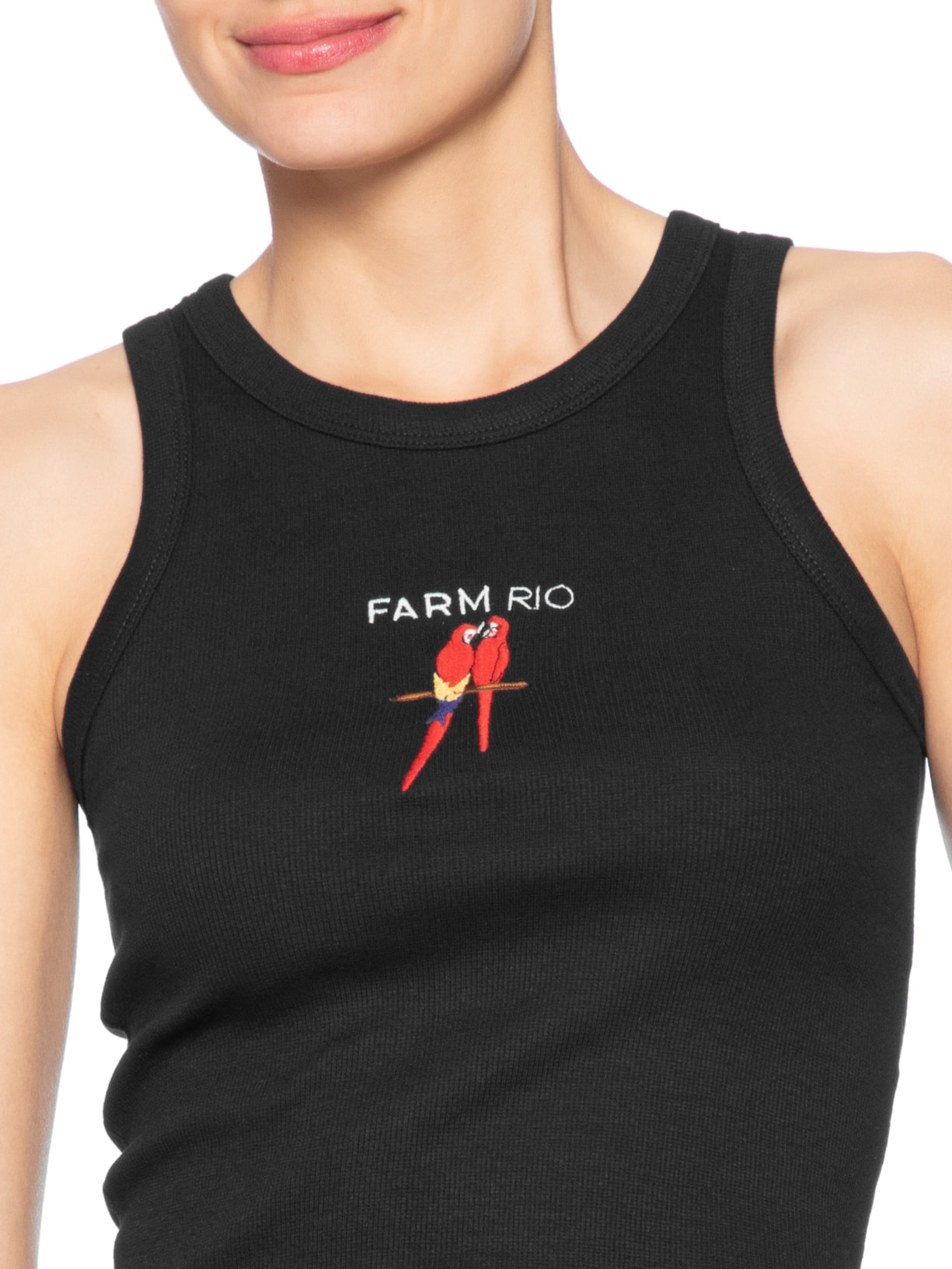 Regata Feminina Ribana Araras Preto Farm