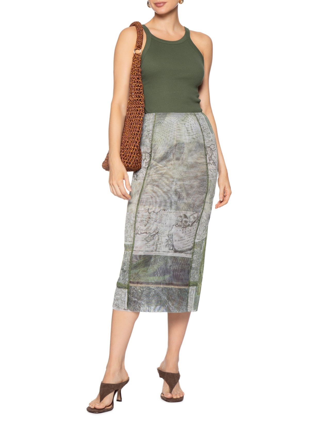 Regata Feminina Ribana Basic Verde Animale