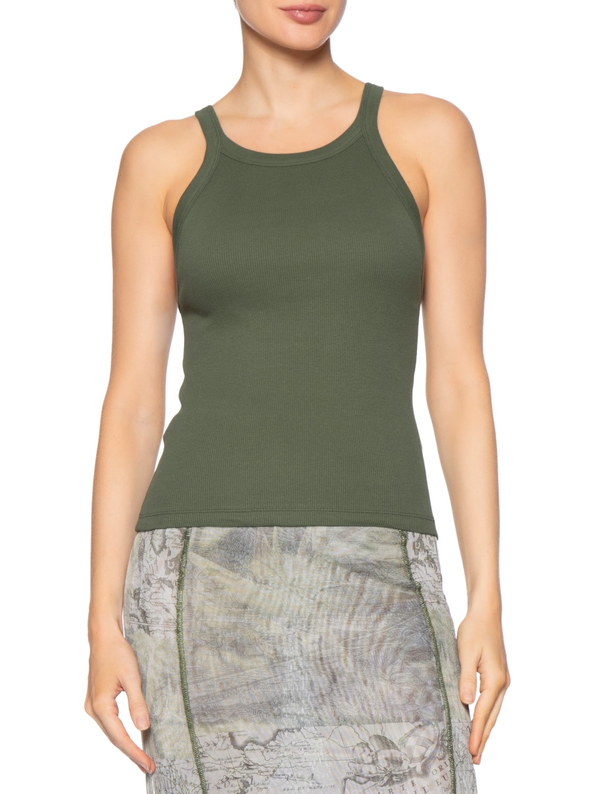 Regata Feminina Ribana Basic Verde Animale