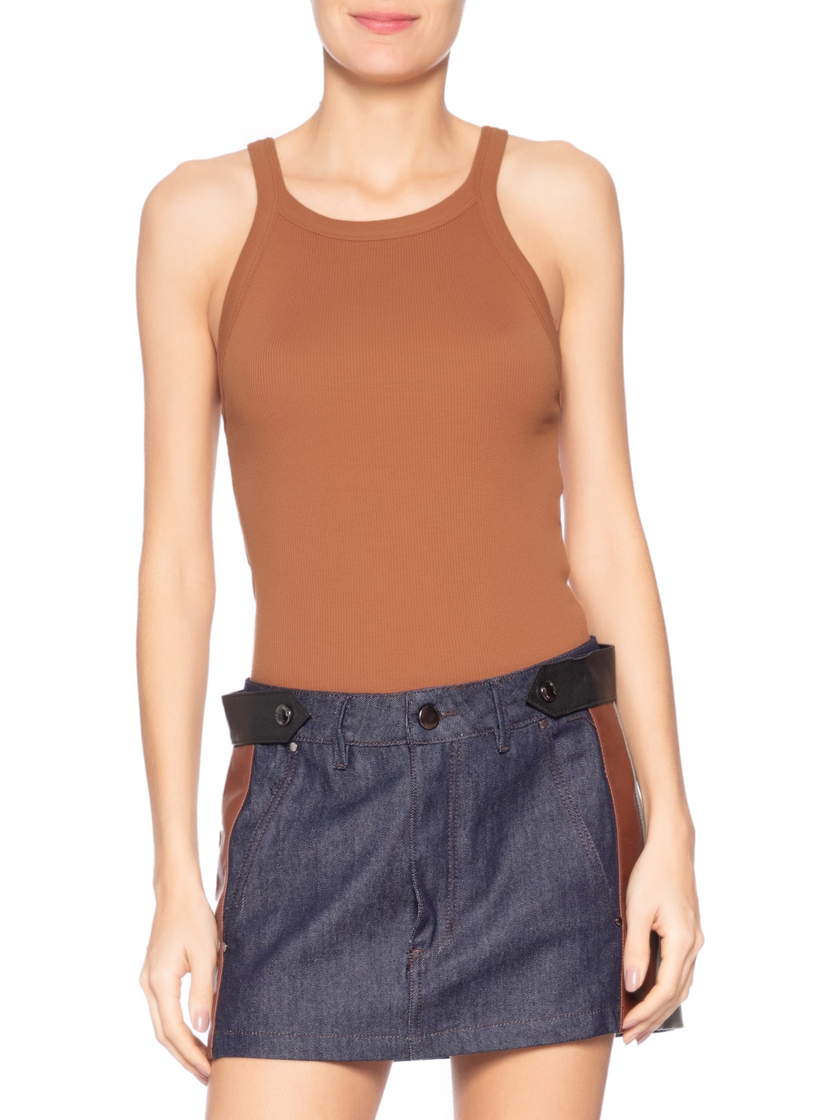 Regata Feminina Ribana Basic – Marrom Animale