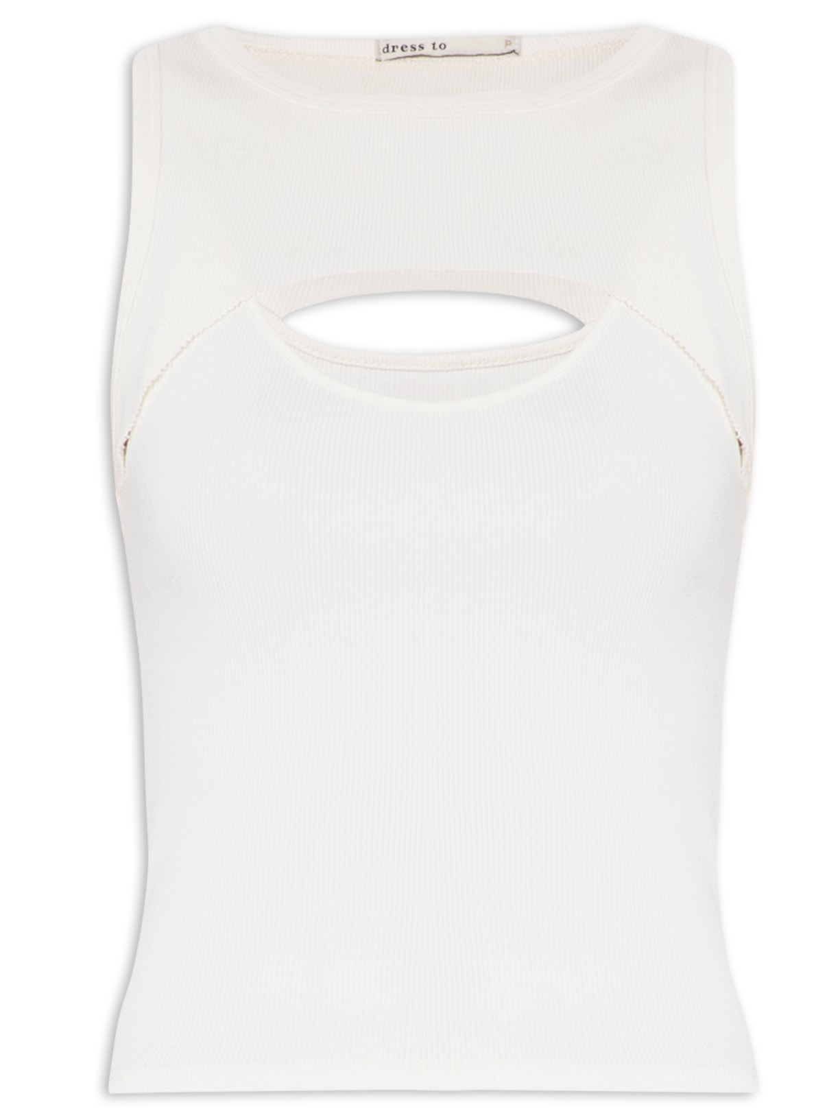 Regata Feminina Ribana Busto Vazado - Branco
