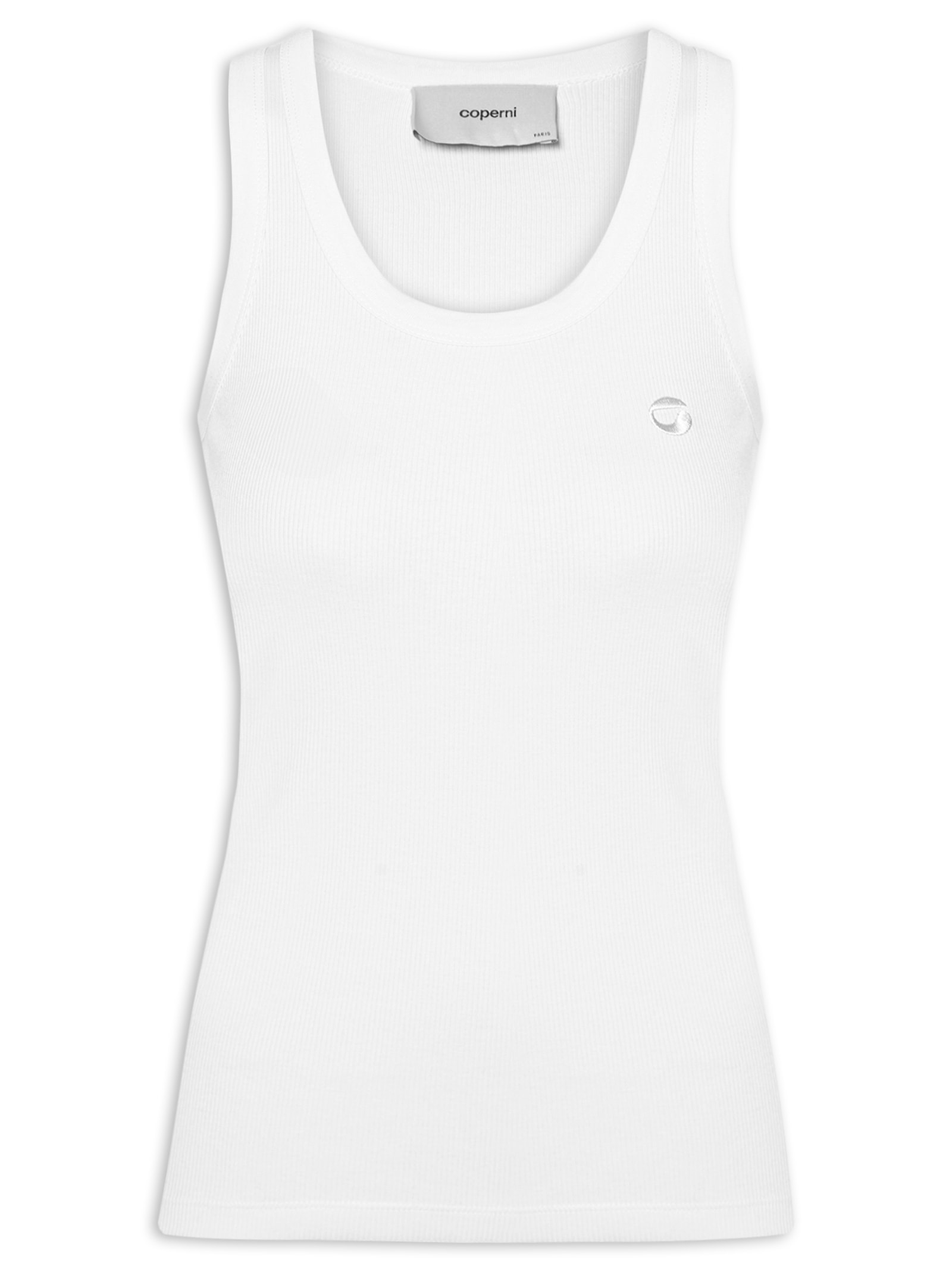 Coperni - Regata Feminina Ribana Logo Tank Top - Branco