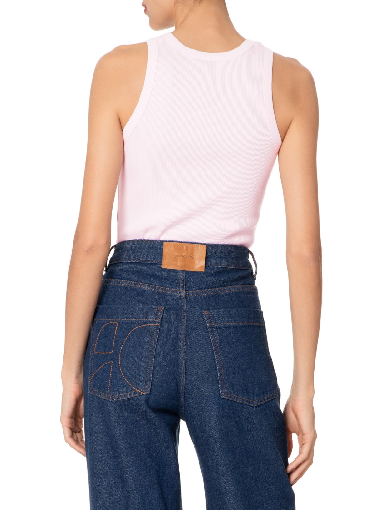 Regata Feminina Ribana Logo Tank Top Rosa Coperni
