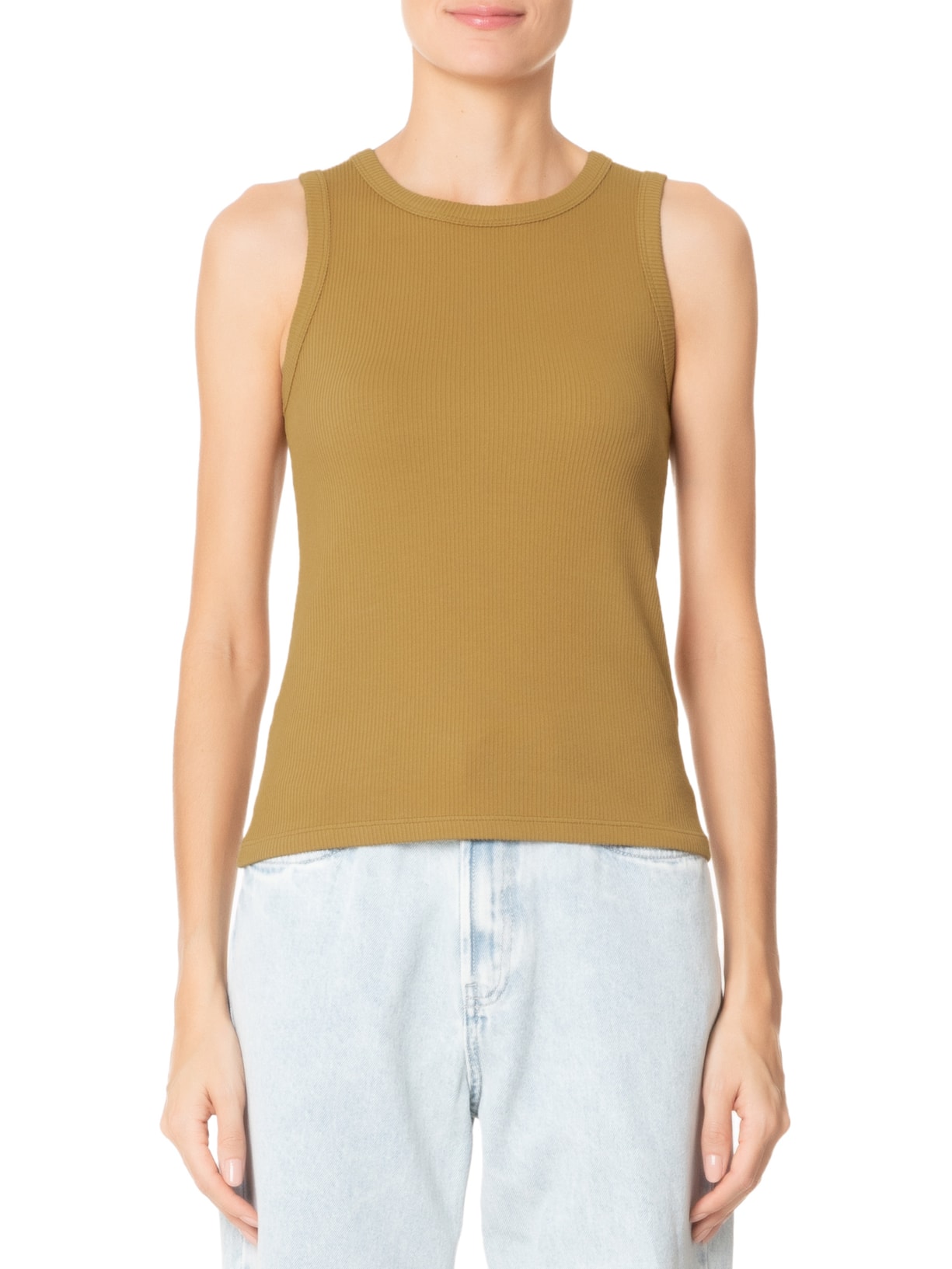Regata Feminina Ribana Vintage Tank Marrom Camys