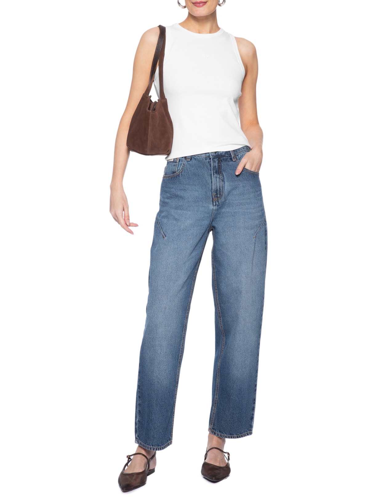 Regata Feminina Ribana – Branco Calvin Klein Jeans