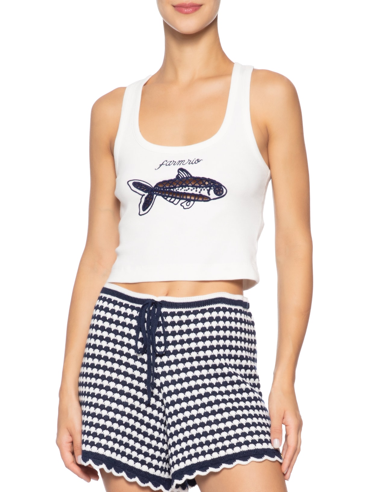 Regata Feminina Richilieu Peixe – Branco Farm Praia