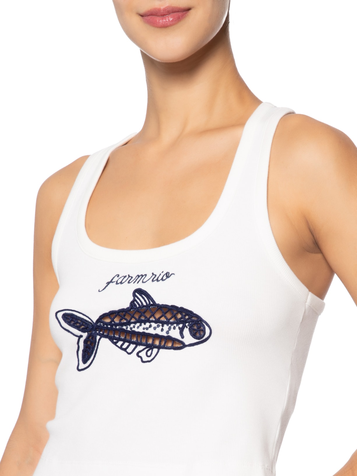 Regata Feminina Richilieu Peixe – Branco Farm Praia