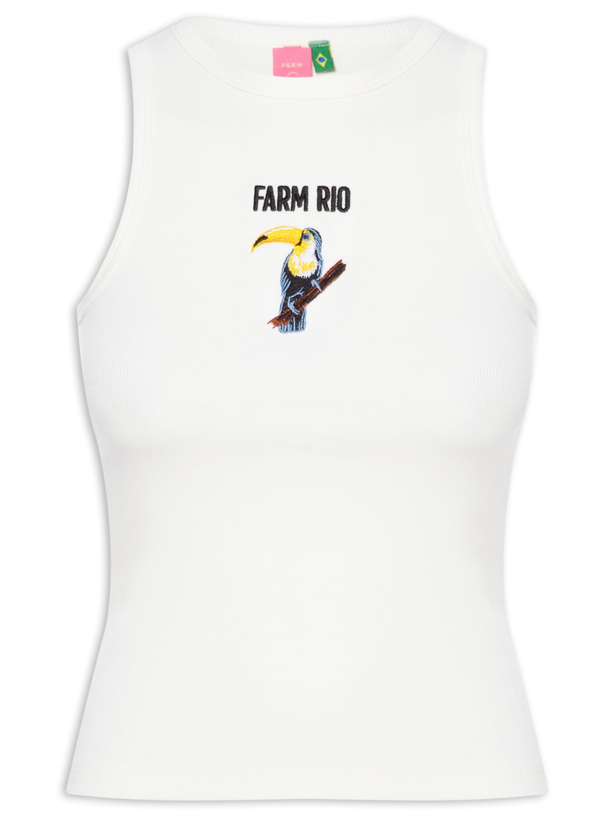 Regata Feminina Rio Bordado Tucano - Branco