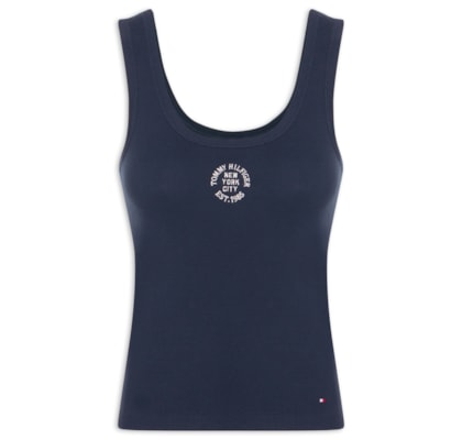Regata Feminina Roundall Rib Slim Tank Top - Azul