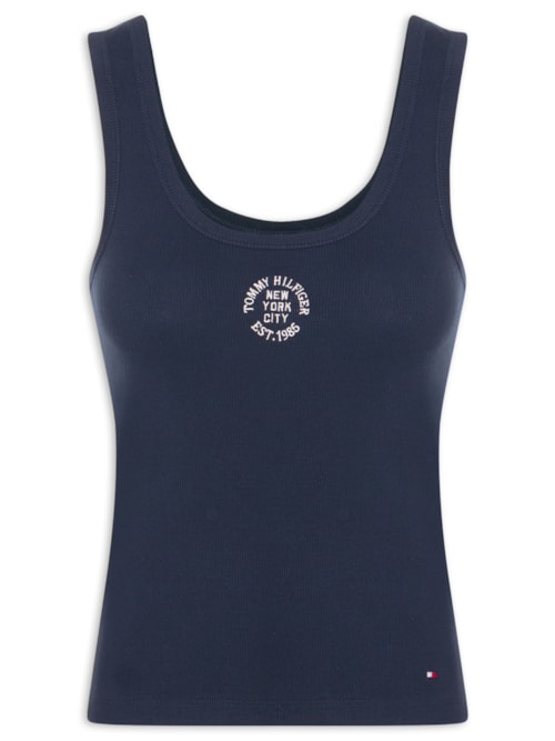 Regata Feminina Roundall Rib Slim Tank Top - Azul