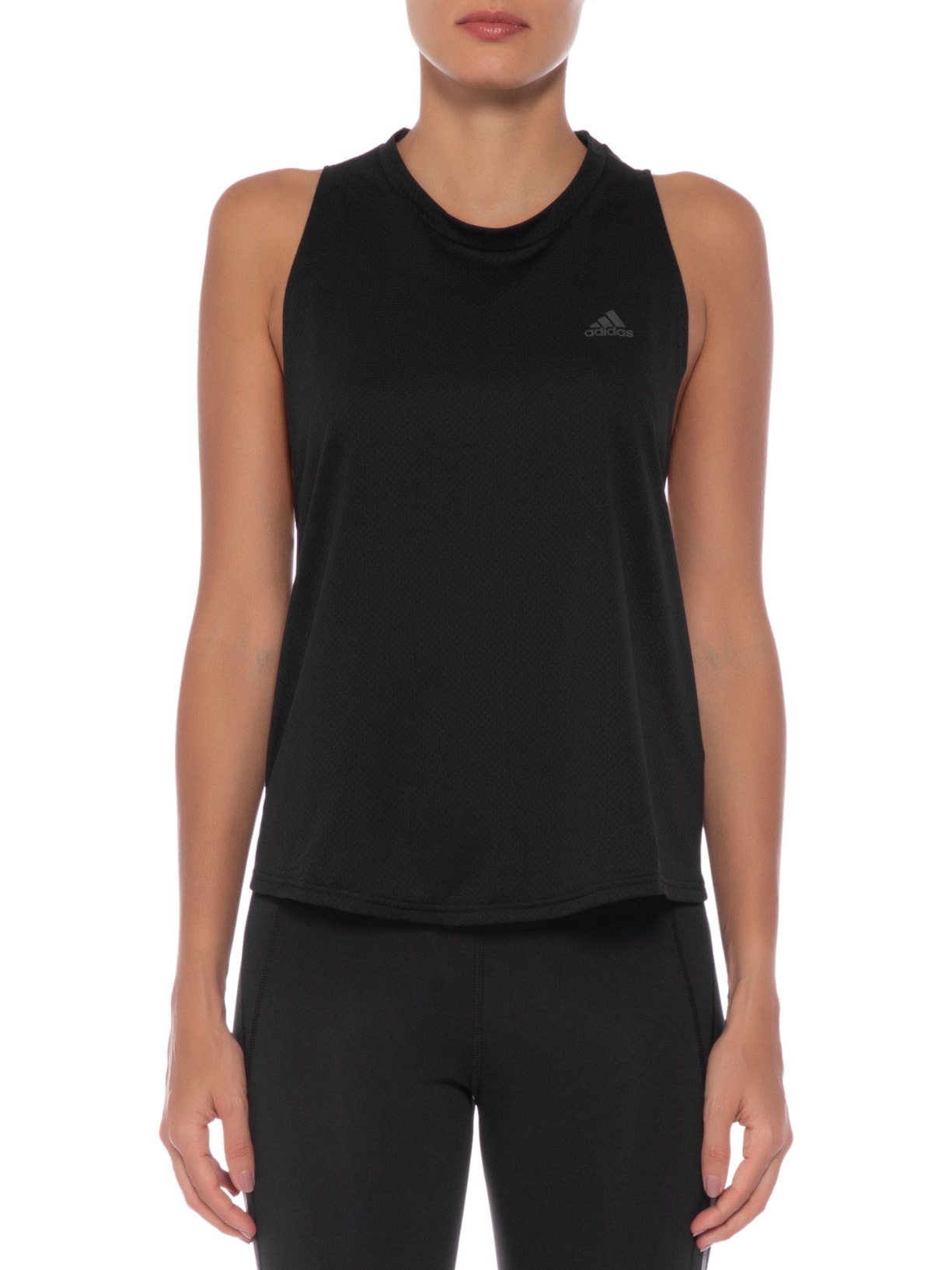 Regata Feminina Run Icon 3 Bar Preto Adidas