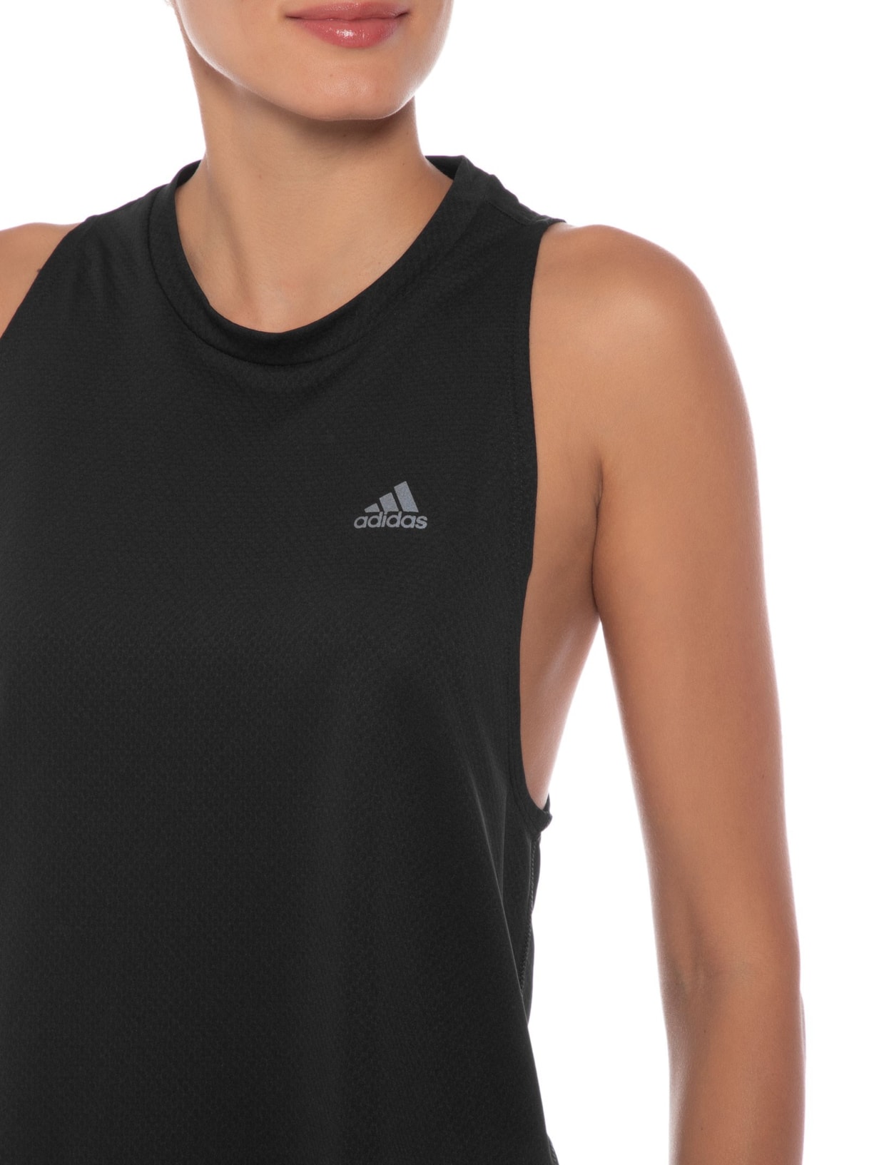 Regata Feminina Run Icon 3 Bar Preto Adidas