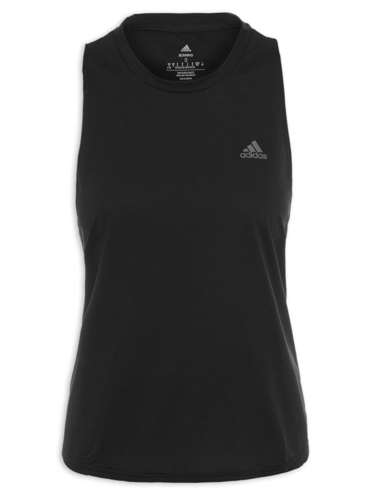 Regata Feminina Run Icon 3 Bar Preto Adidas