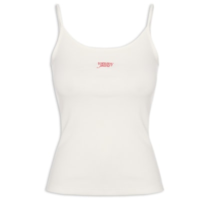 Regata Feminina Script Strappy Top - Branco