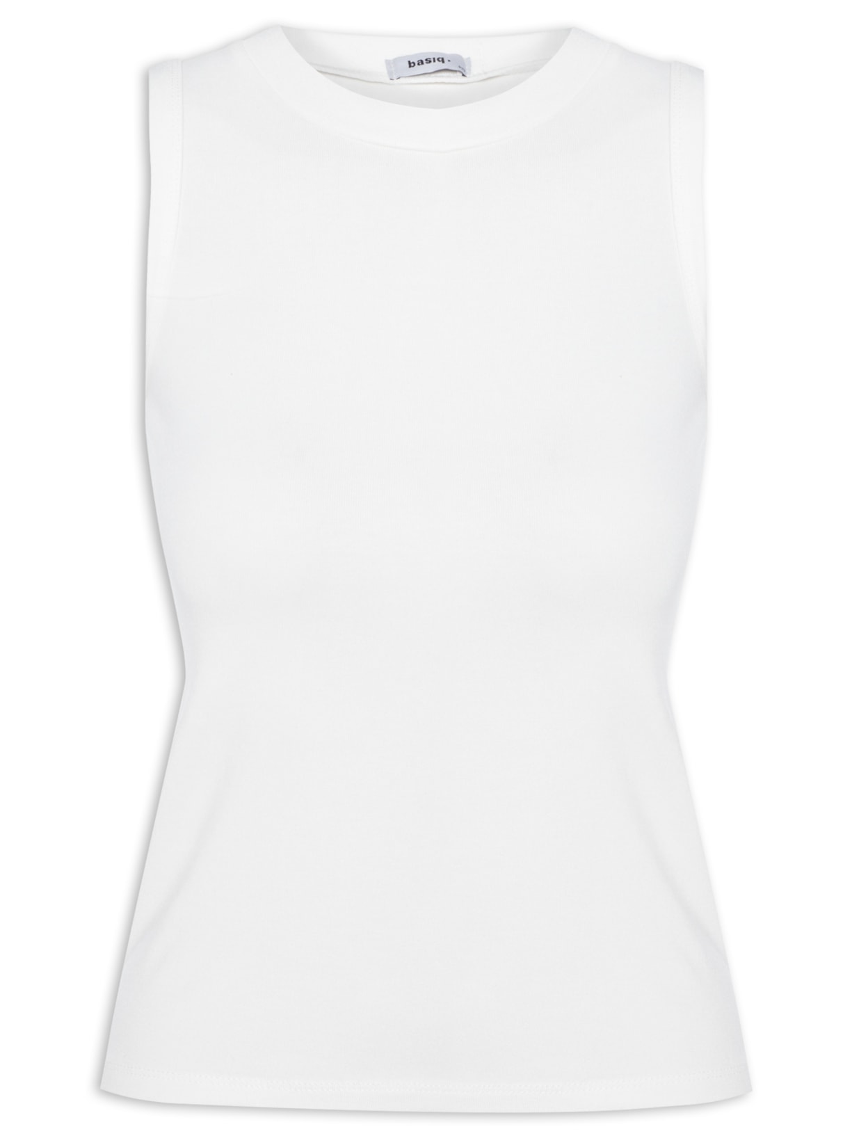 Regata Feminina Sem Manga Cavada Canelada - Off White