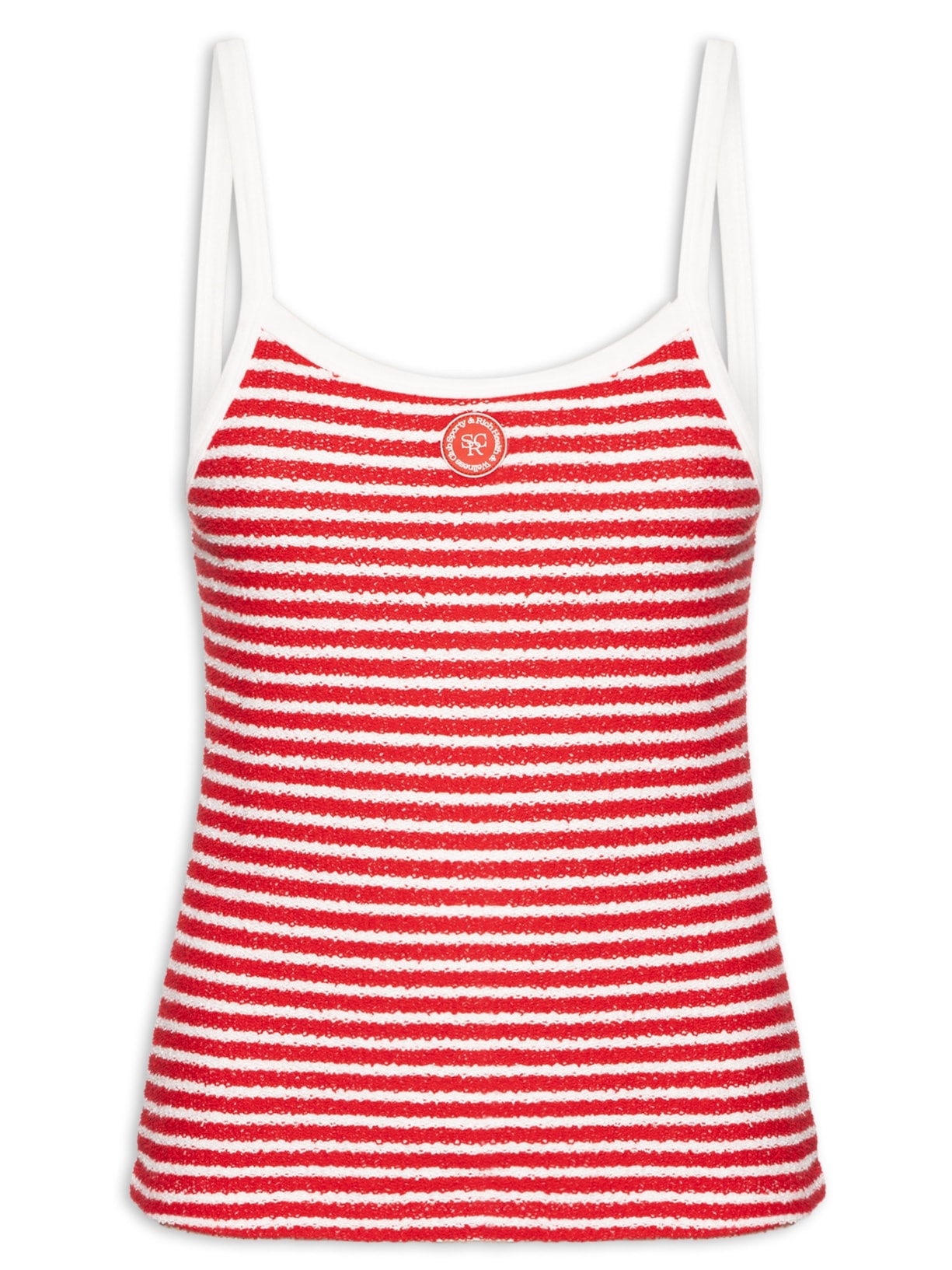 Regata Feminina Serif Logo Striped Terry Tank Vermelho Sporty & Rich