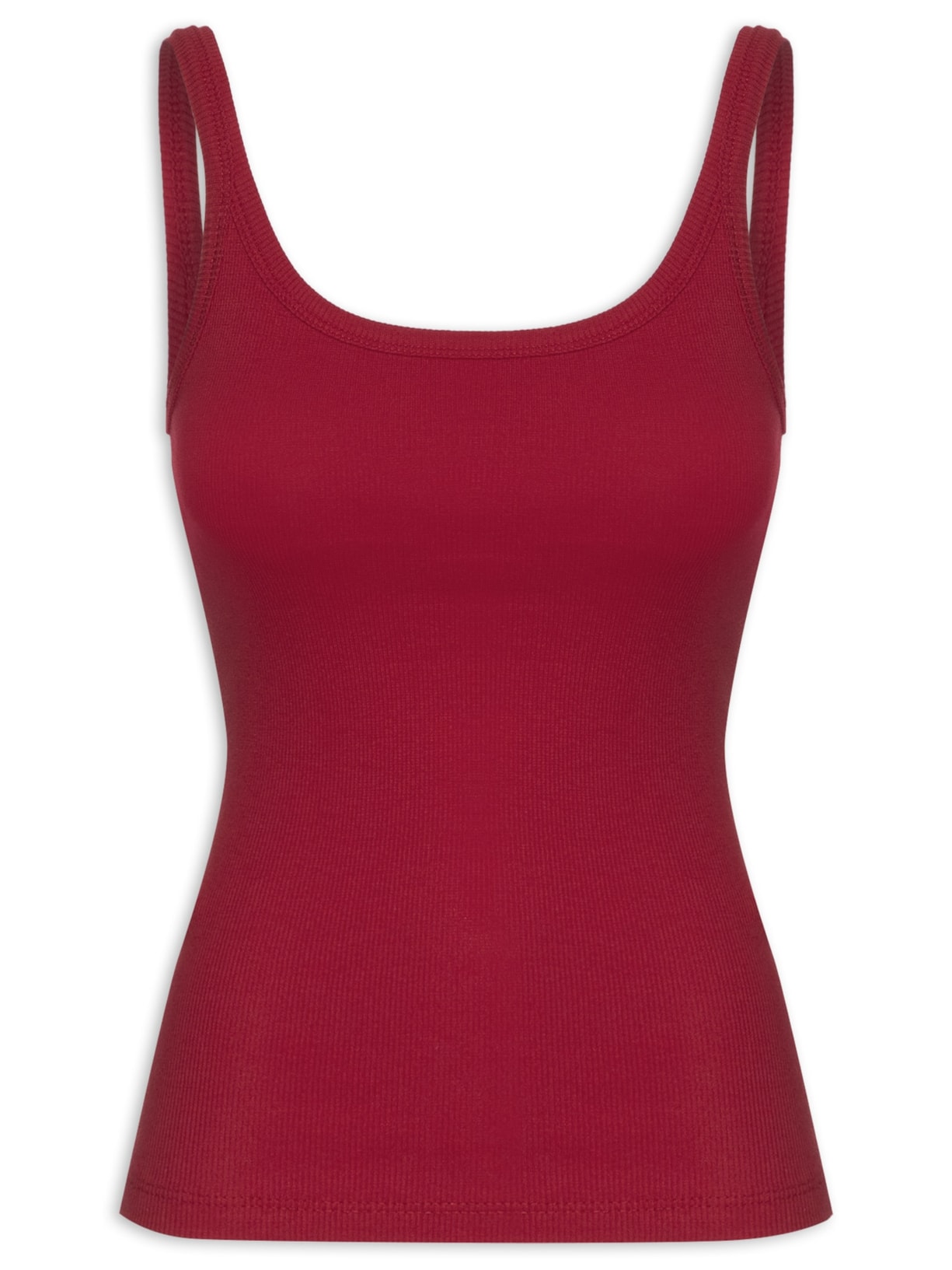 Regata Feminina Slim Em Ribana - Vermelho