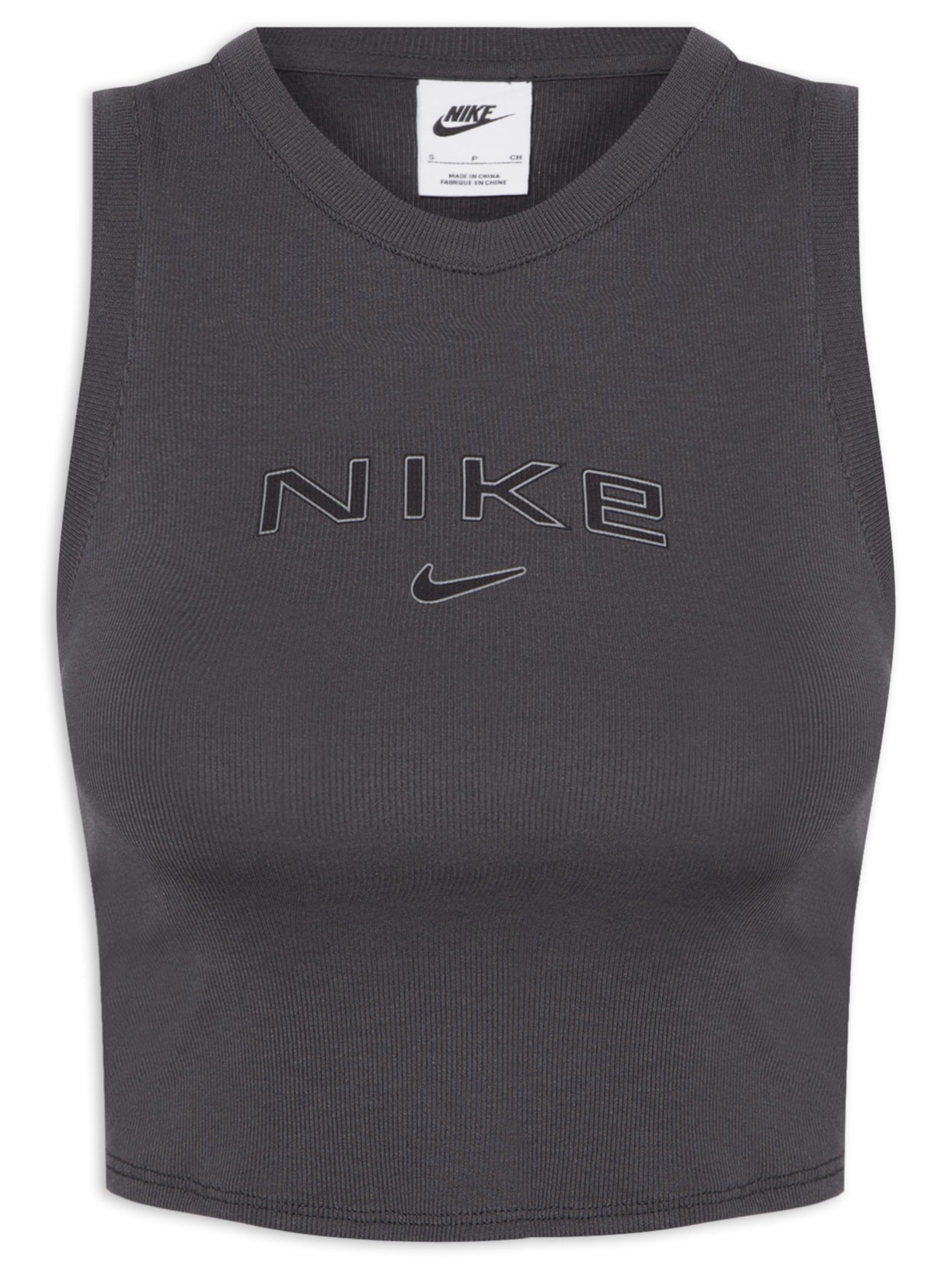 Regata Feminina Sportswear Cropped - Cinza