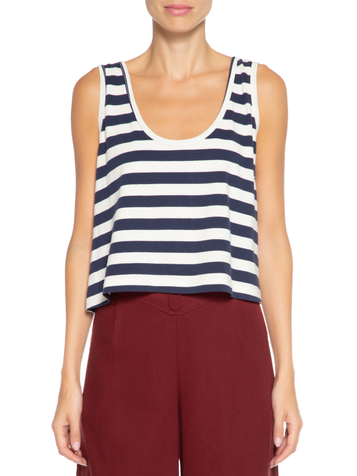 Regata Feminina Stripes Indigo Azul Osklen