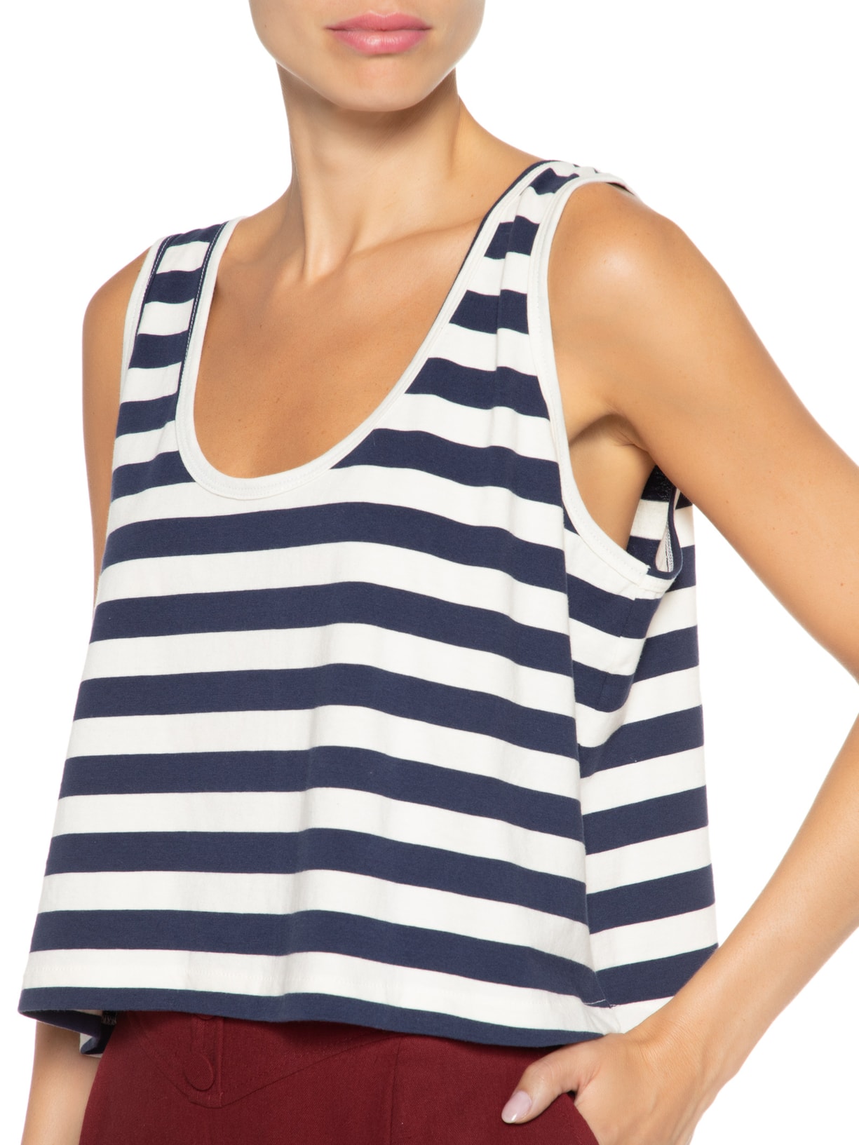 Regata Feminina Stripes Indigo Azul Osklen